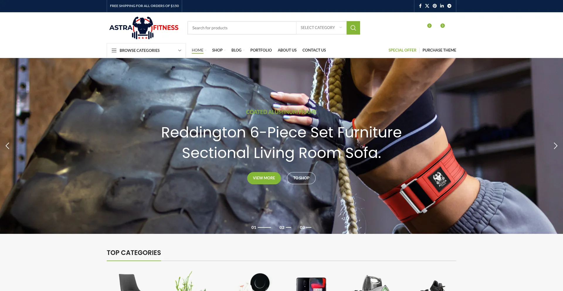 Website screenshot of Astrafitness.us