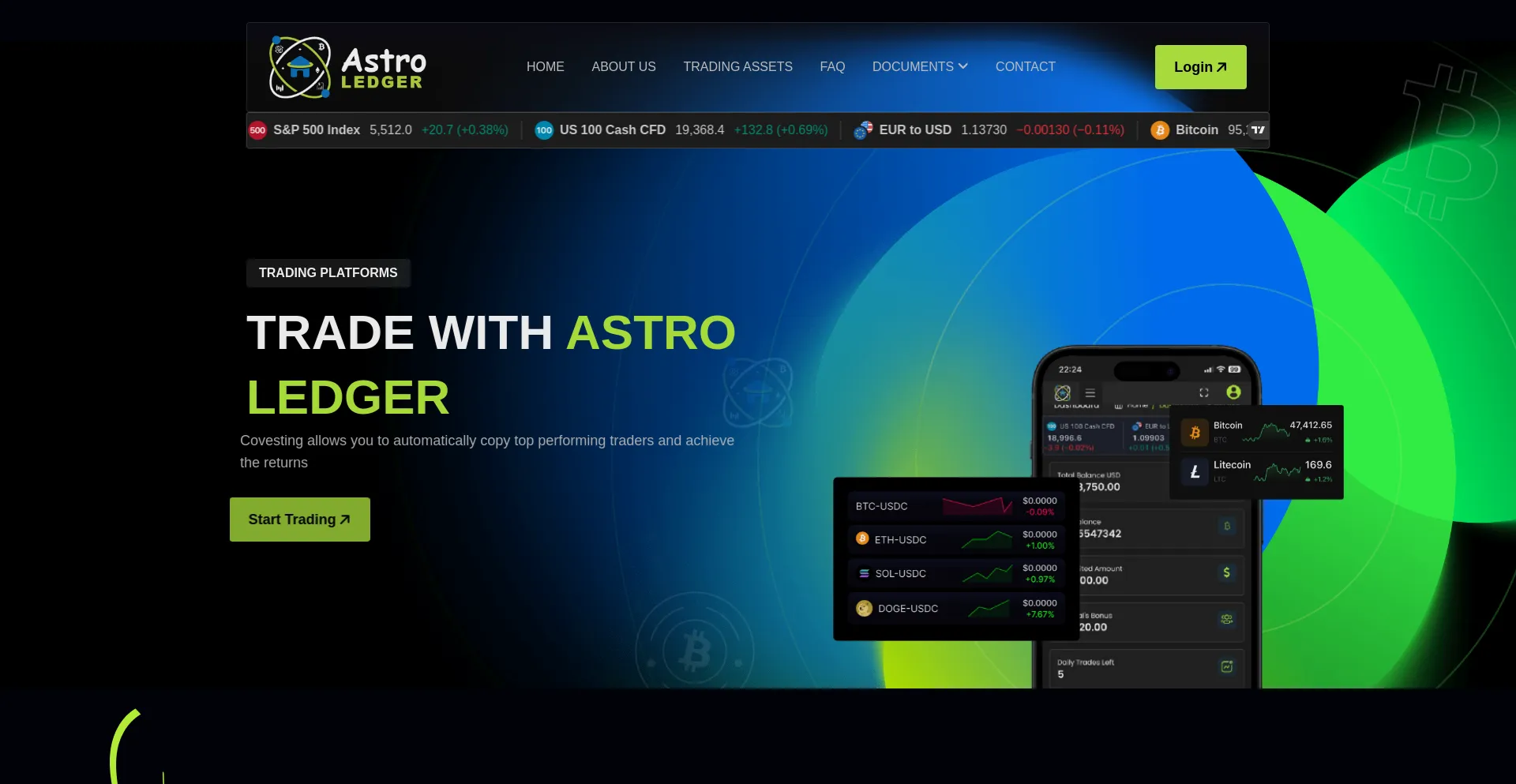 Website screenshot of Astro-ledger.com