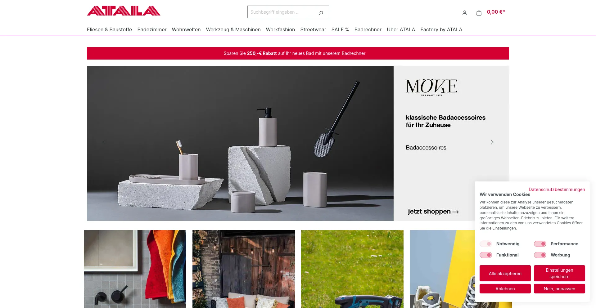 Website screenshot of Atala.de