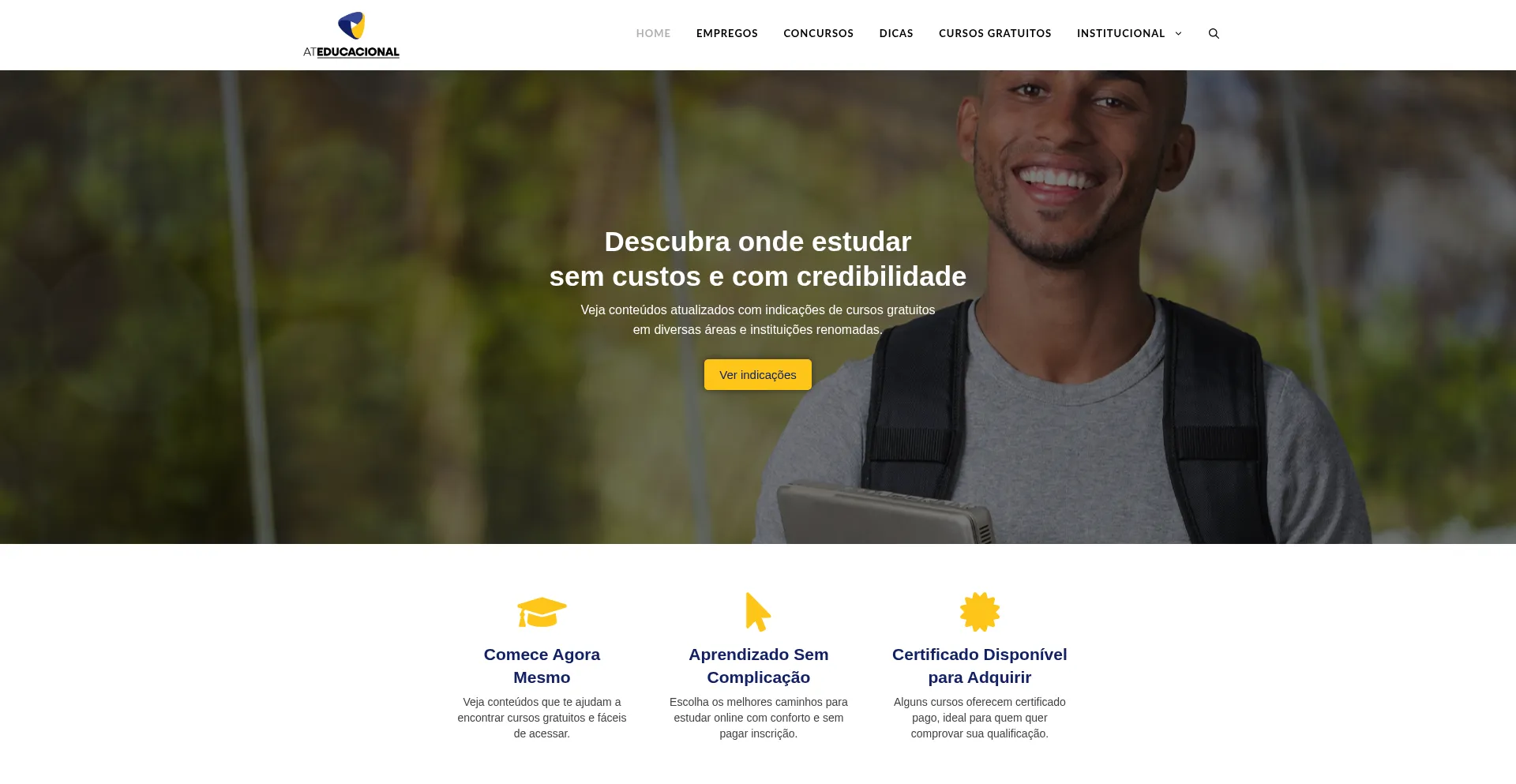 Website screenshot of Ateducacional.com