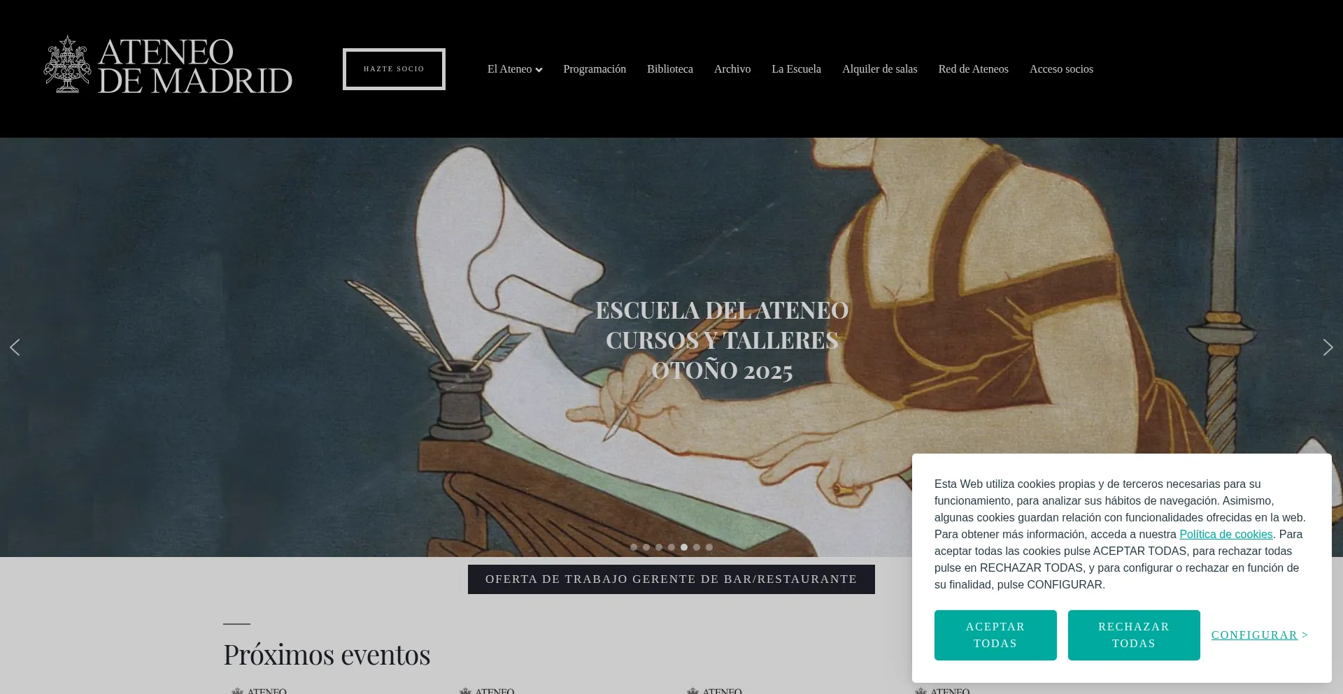 Website screenshot of Ateneodemadrid.com