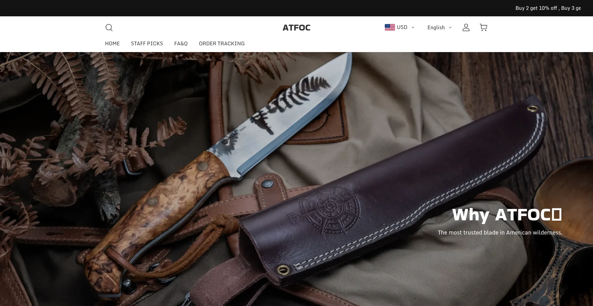 Website screenshot of Atfoc.com