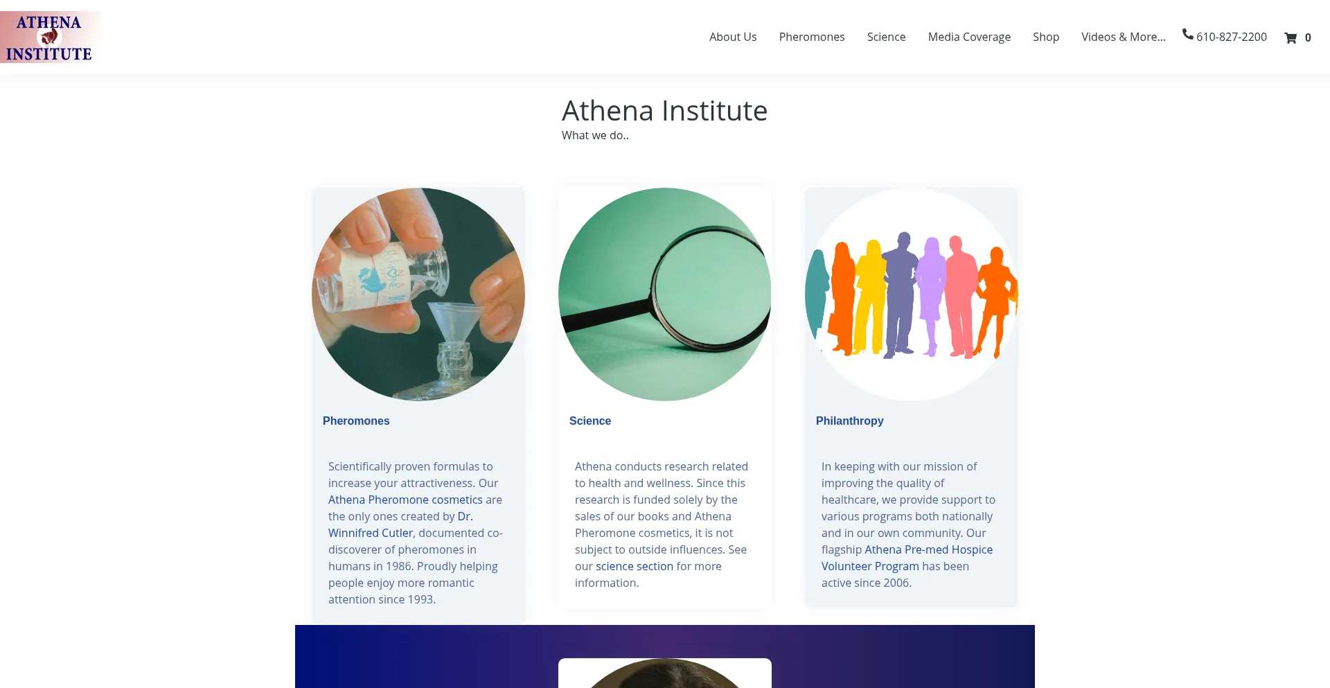 Website screenshot of Athenainstitute.com