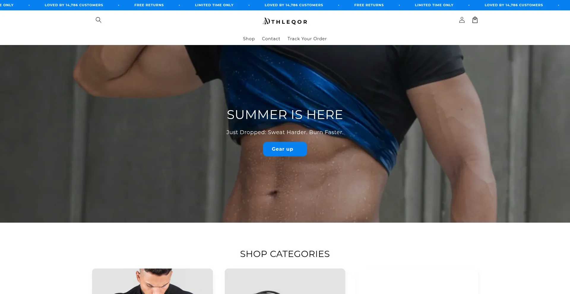 Website screenshot of Athleqor.com