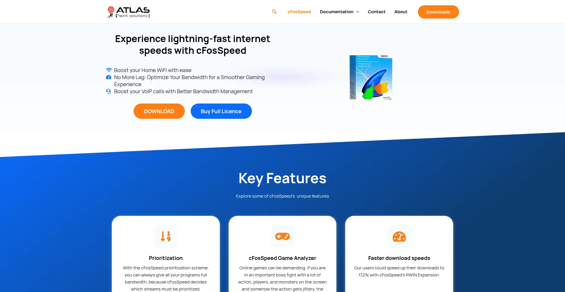 Website screenshot of Atlas-cfosspeed.com