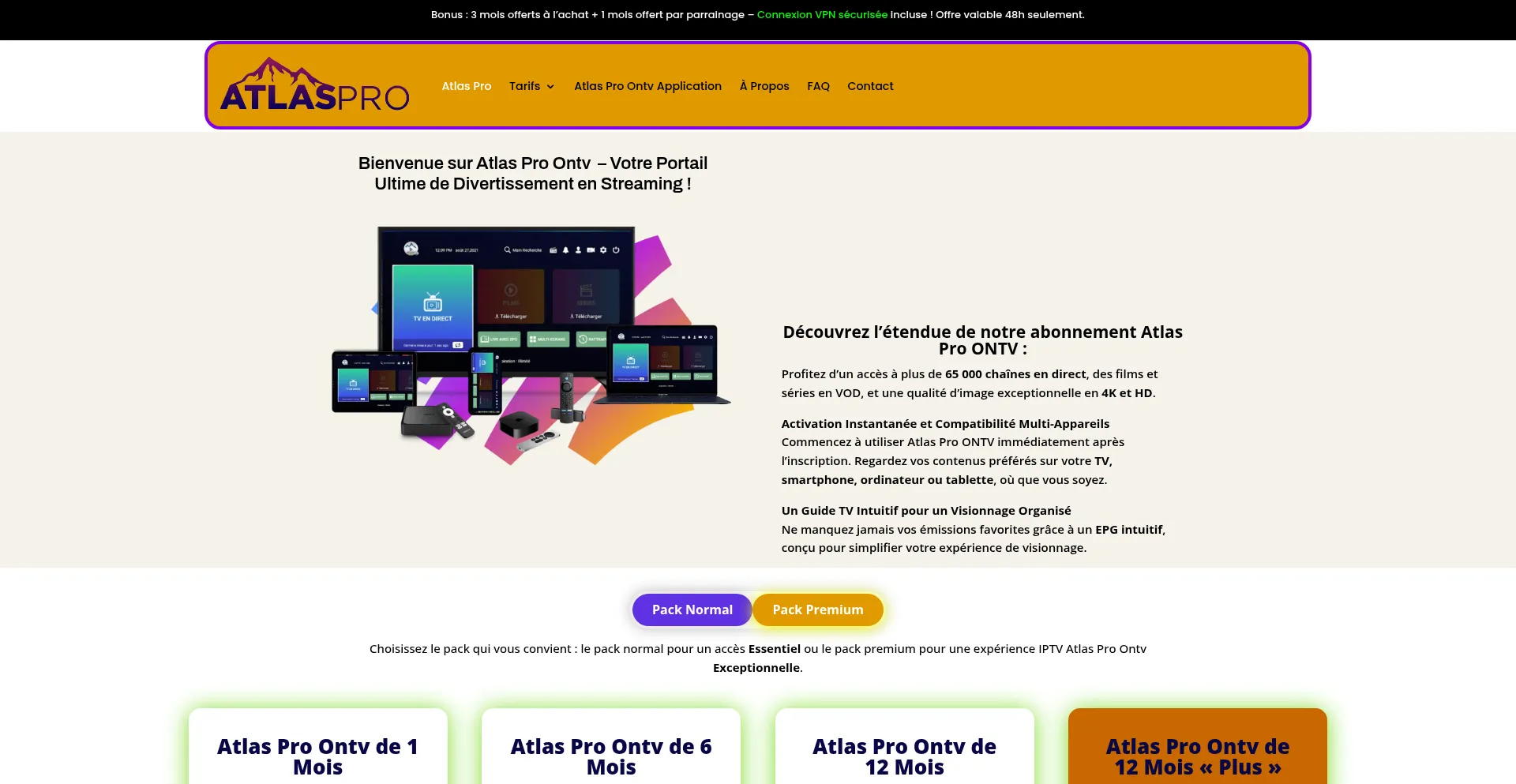 Website screenshot of Atlasprontv.net