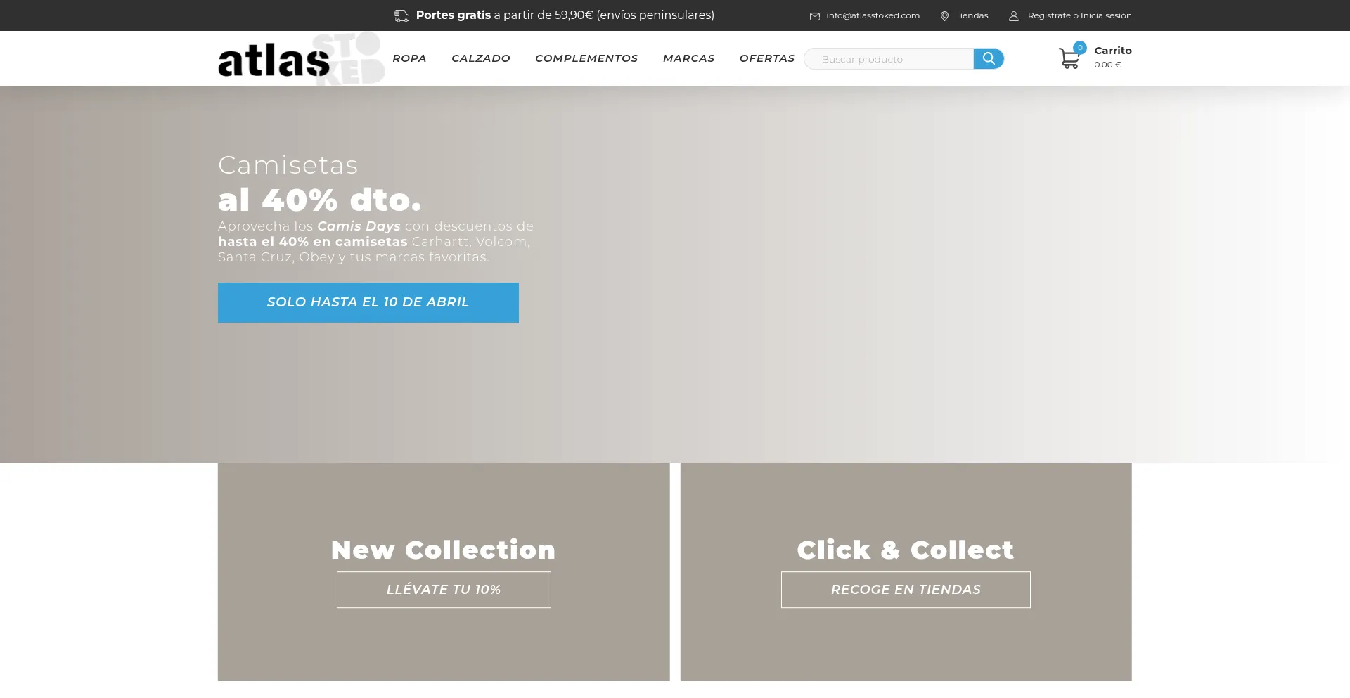 Website screenshot of Atlasstoked.com