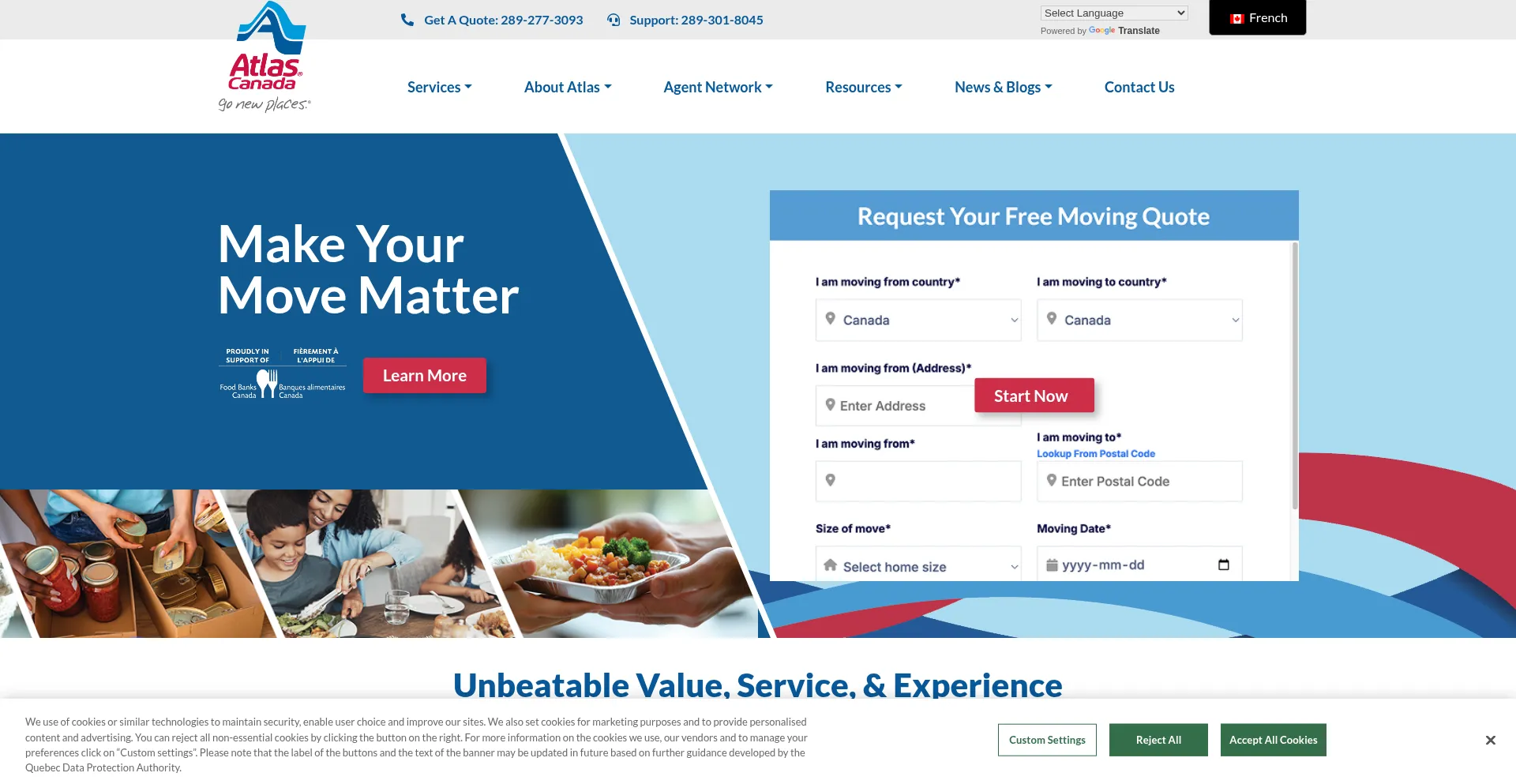 Atlasvanlines.ca Screenshot