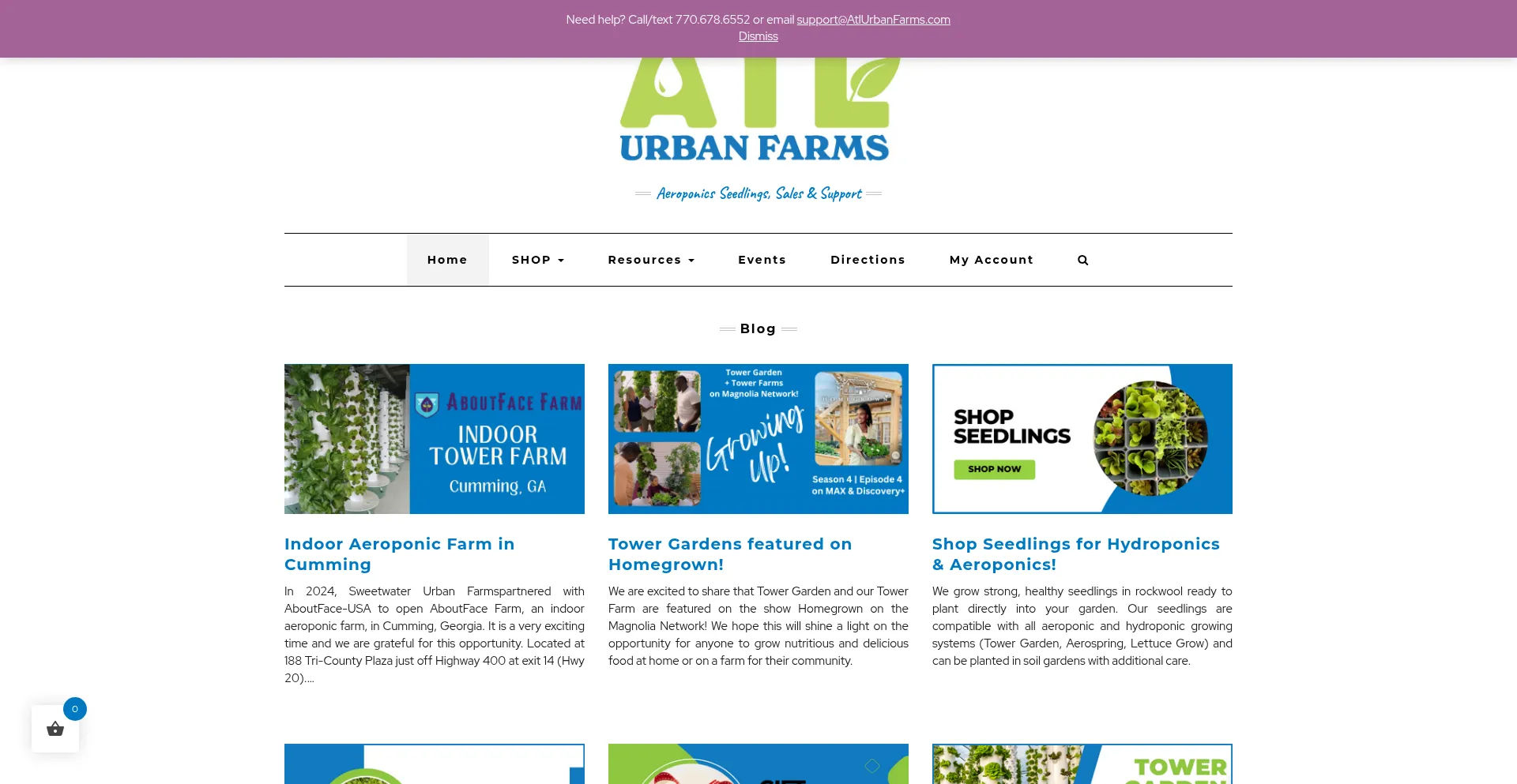 Website screenshot of Atlurbanfarms.com