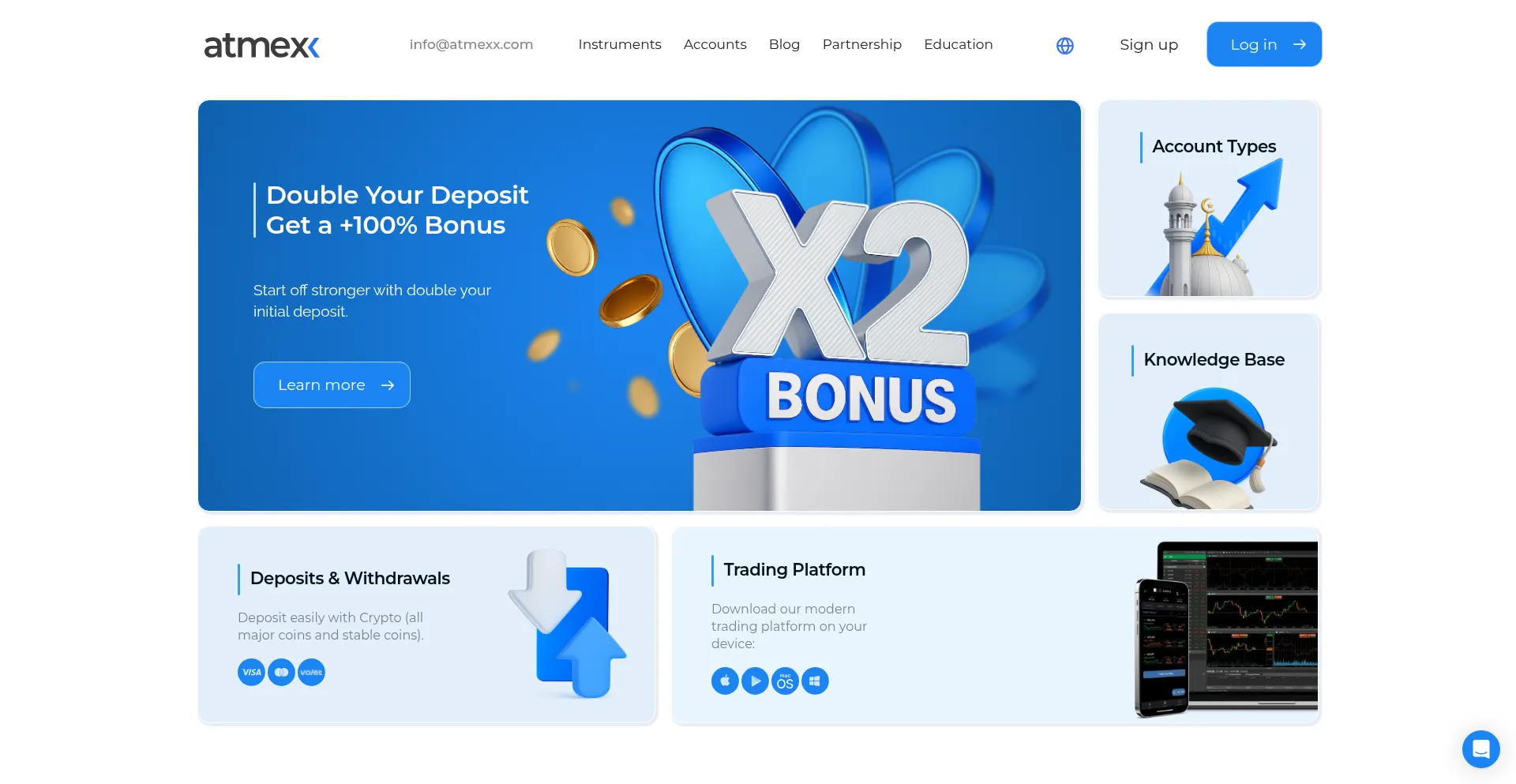 Website screenshot of Atmexx.com