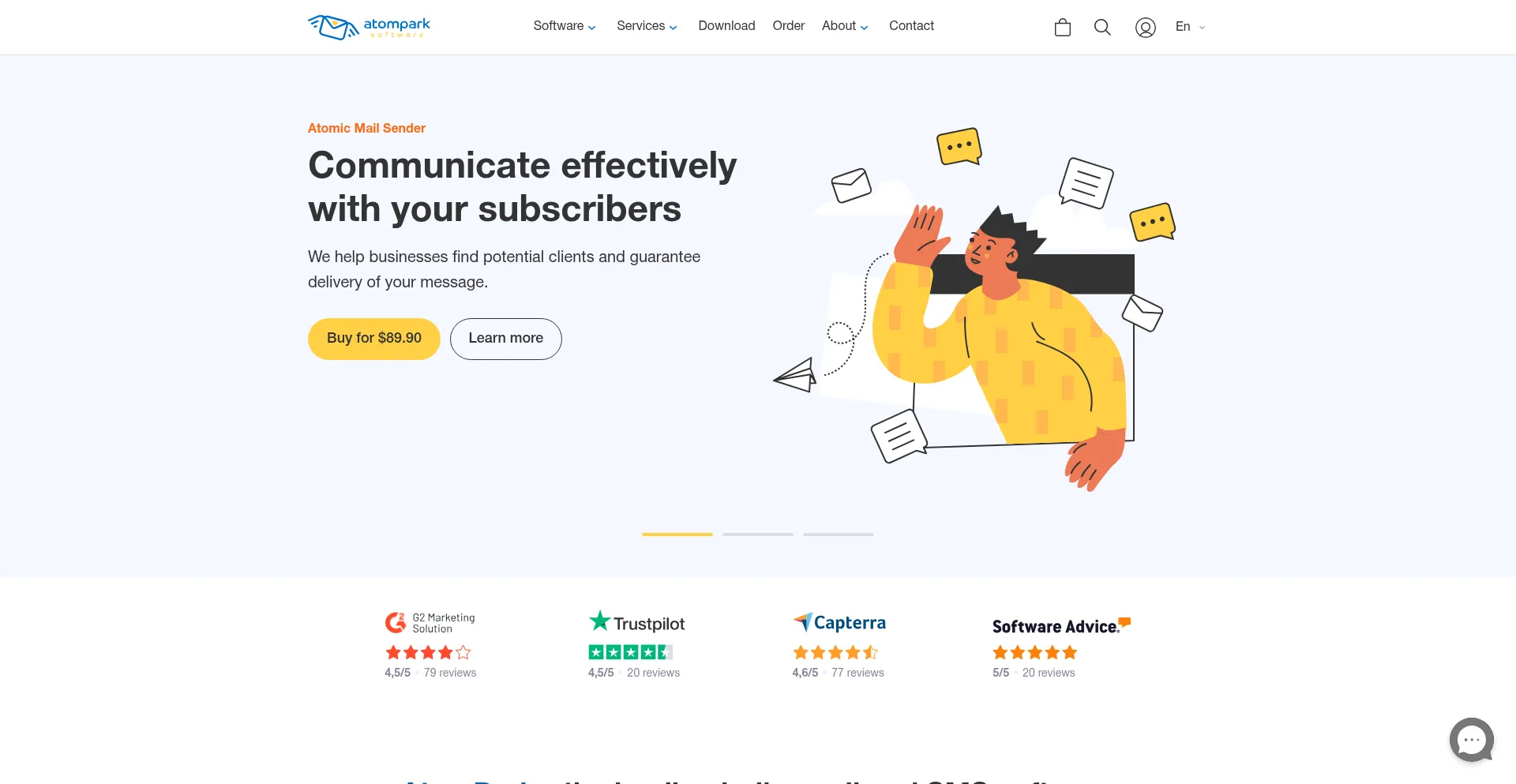 Website screenshot of Atompark.com