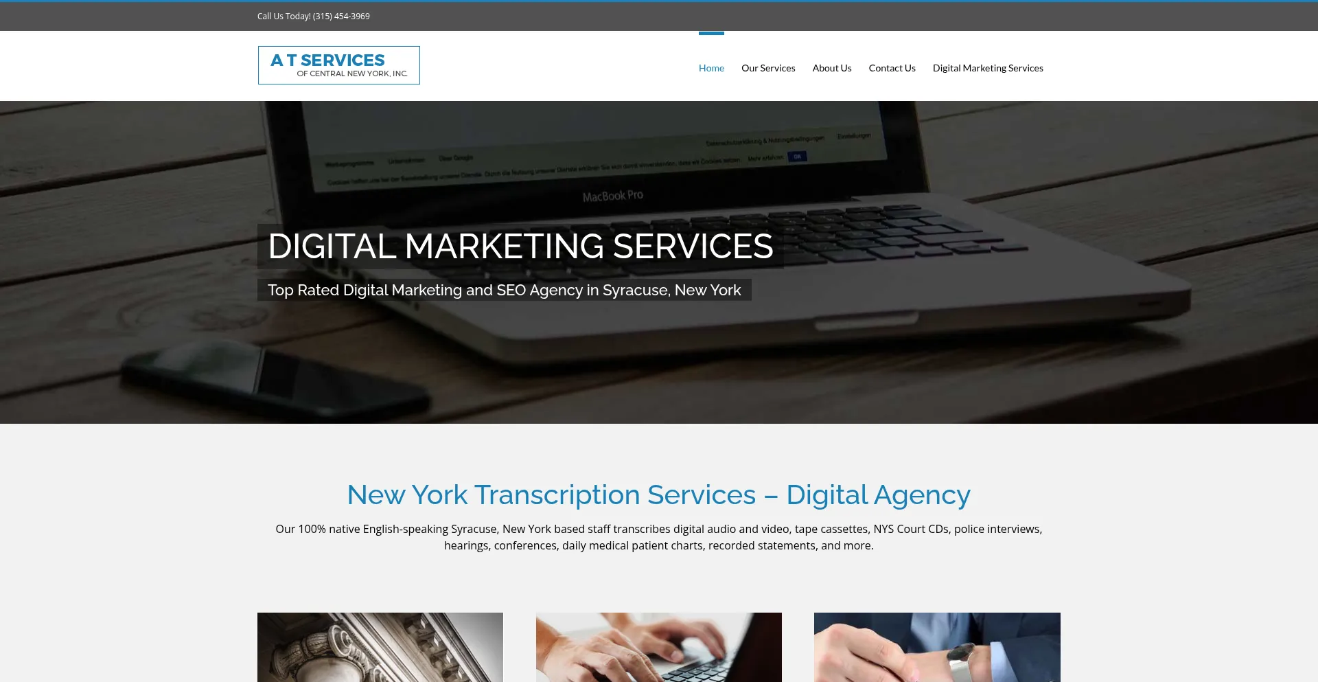 Website screenshot of Atservices.com