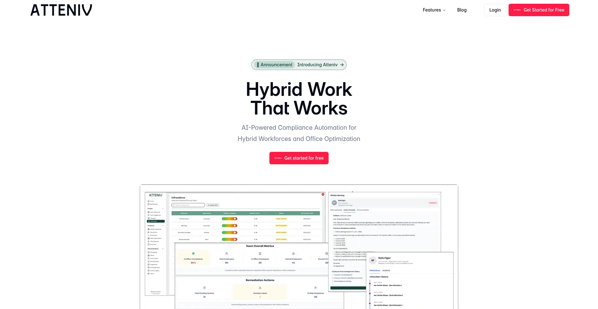 Website screenshot of Atteniv.com