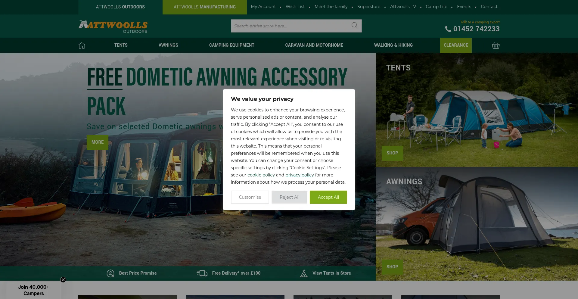 Website screenshot of Attwoolls.co.uk
