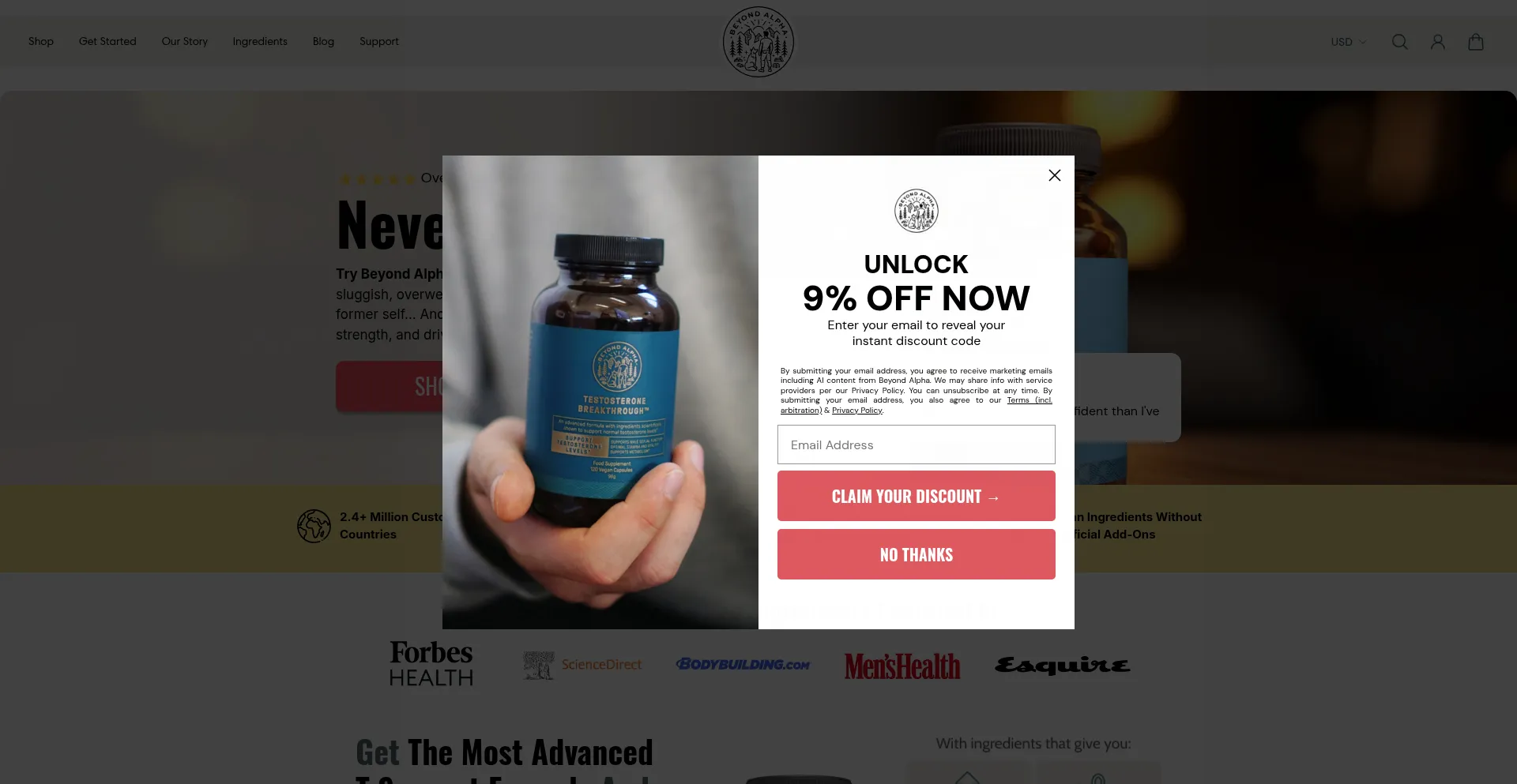 Website screenshot of Au.beyondalpha.co