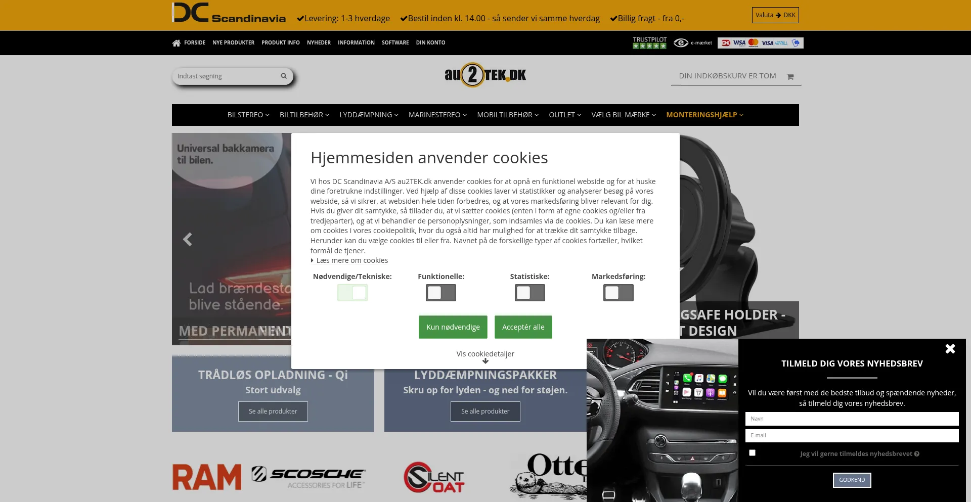 Website screenshot of Au2tek.dk