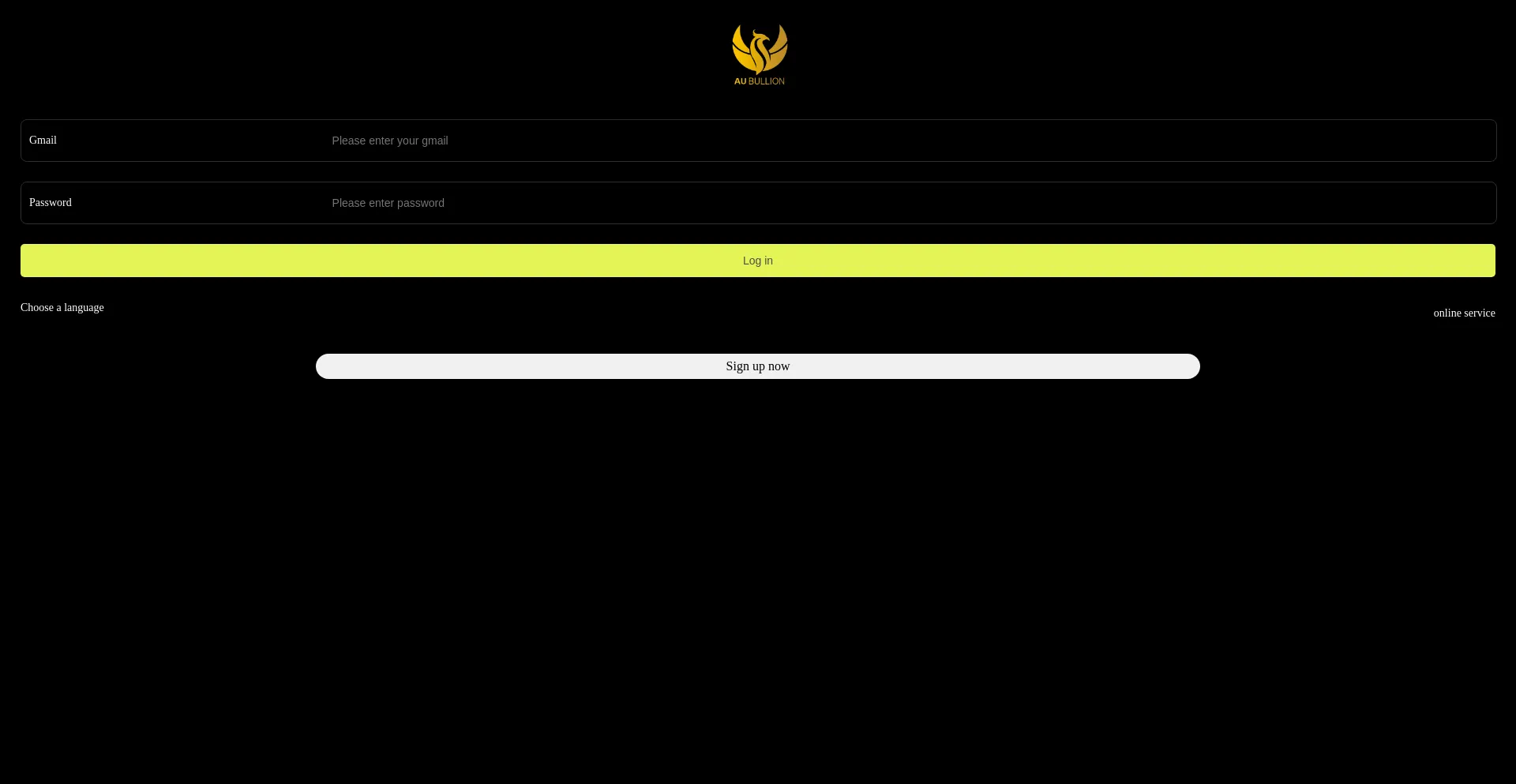 Website screenshot of Aubullioninm.com