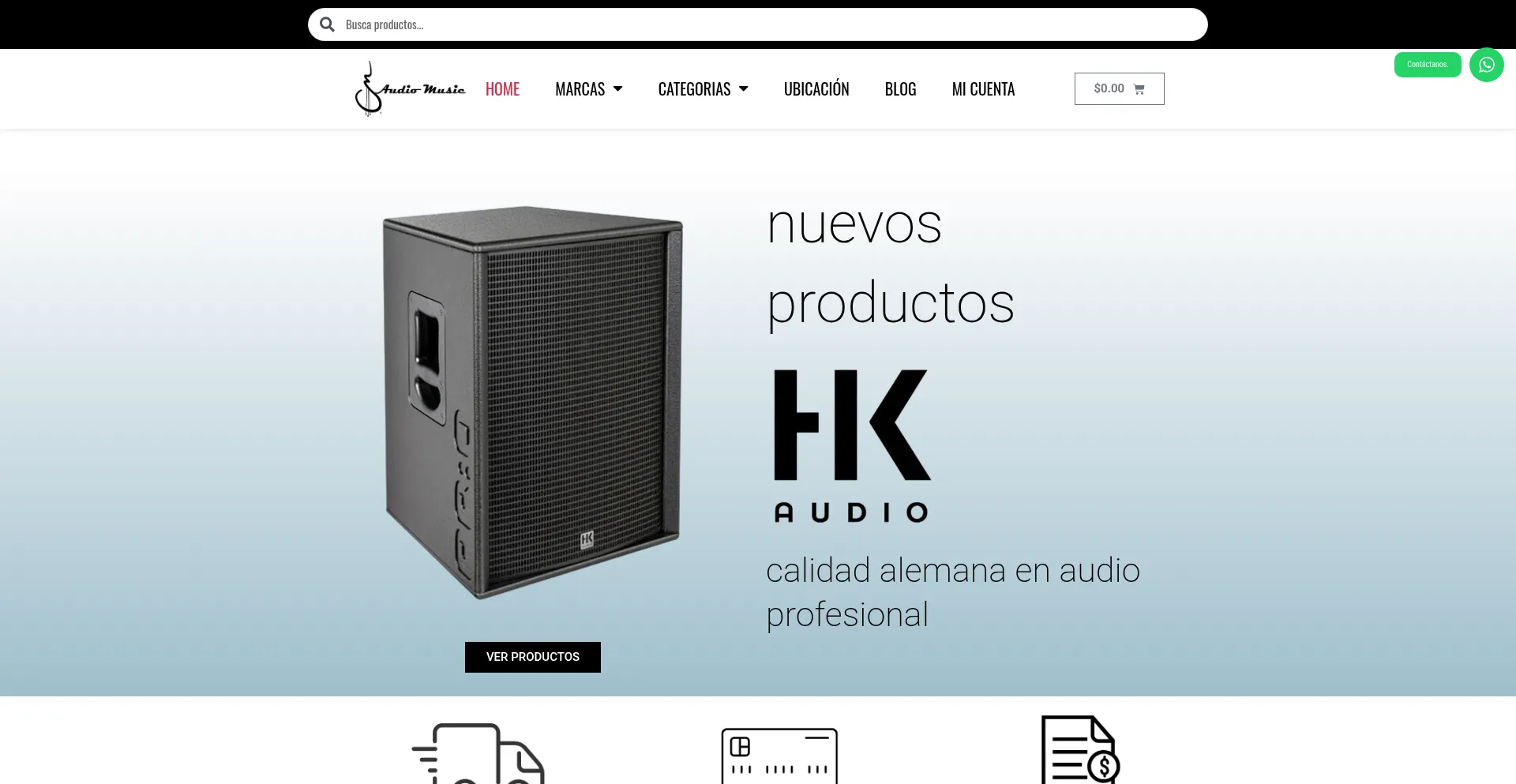 Website screenshot of Audiomusic.mx