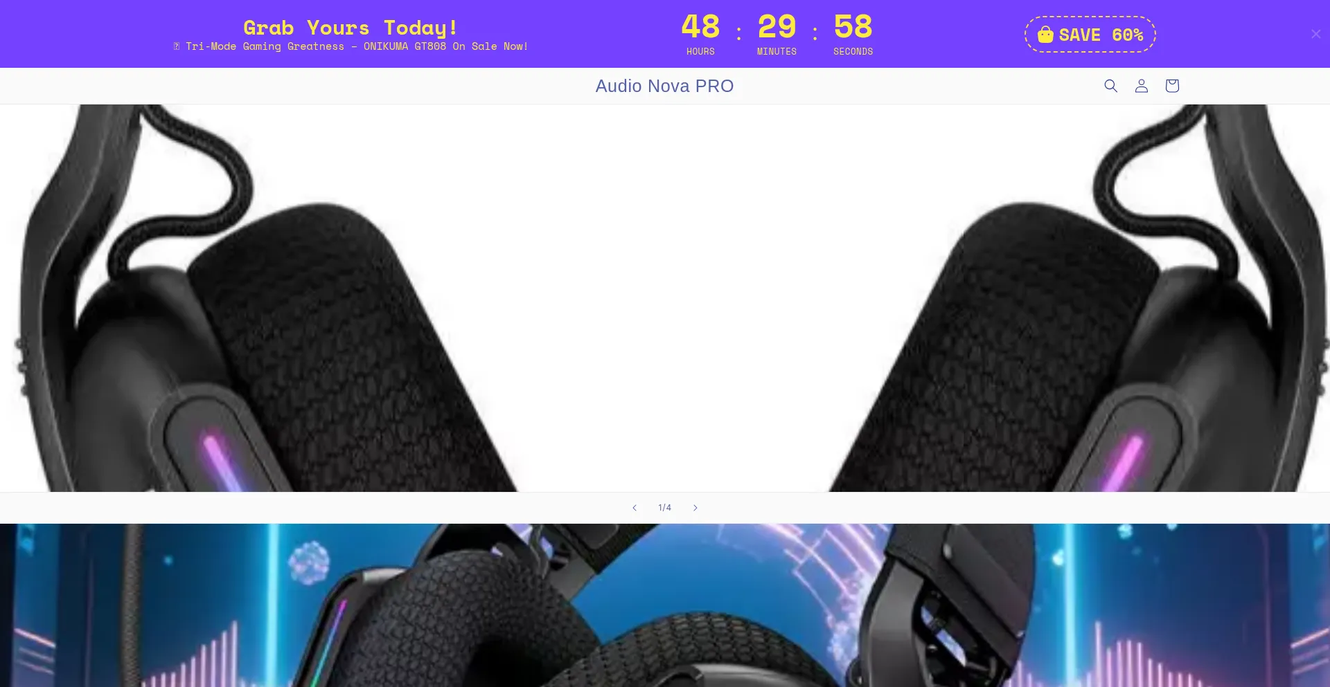 Website screenshot of Audionovapro.com