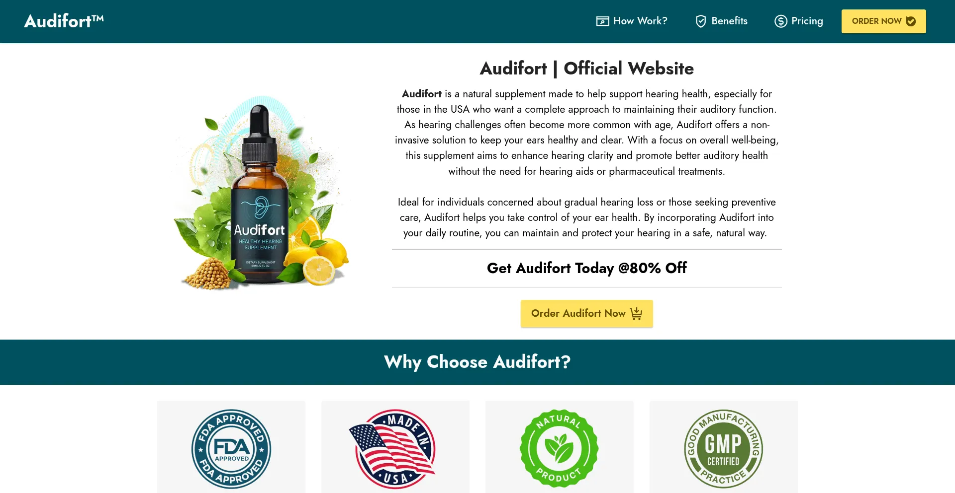 Website screenshot of Audisoothe.us