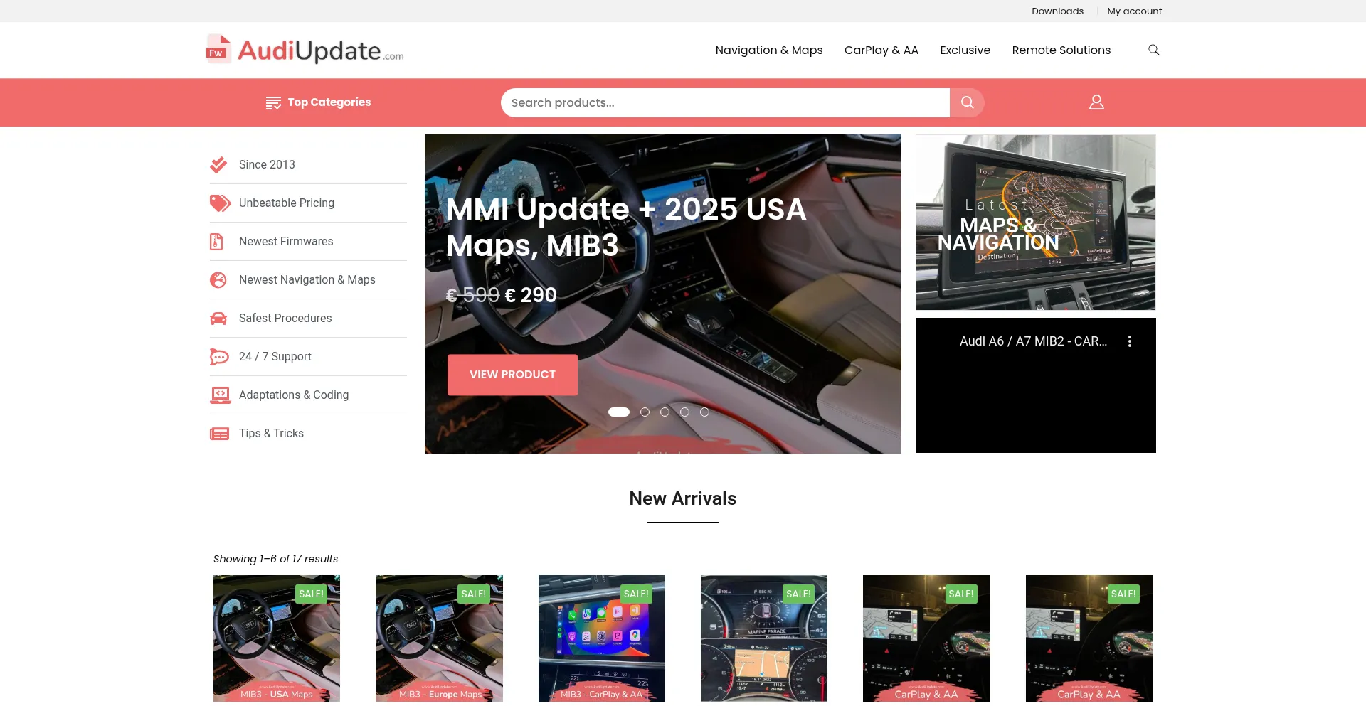 Website screenshot of Audiupdate.com