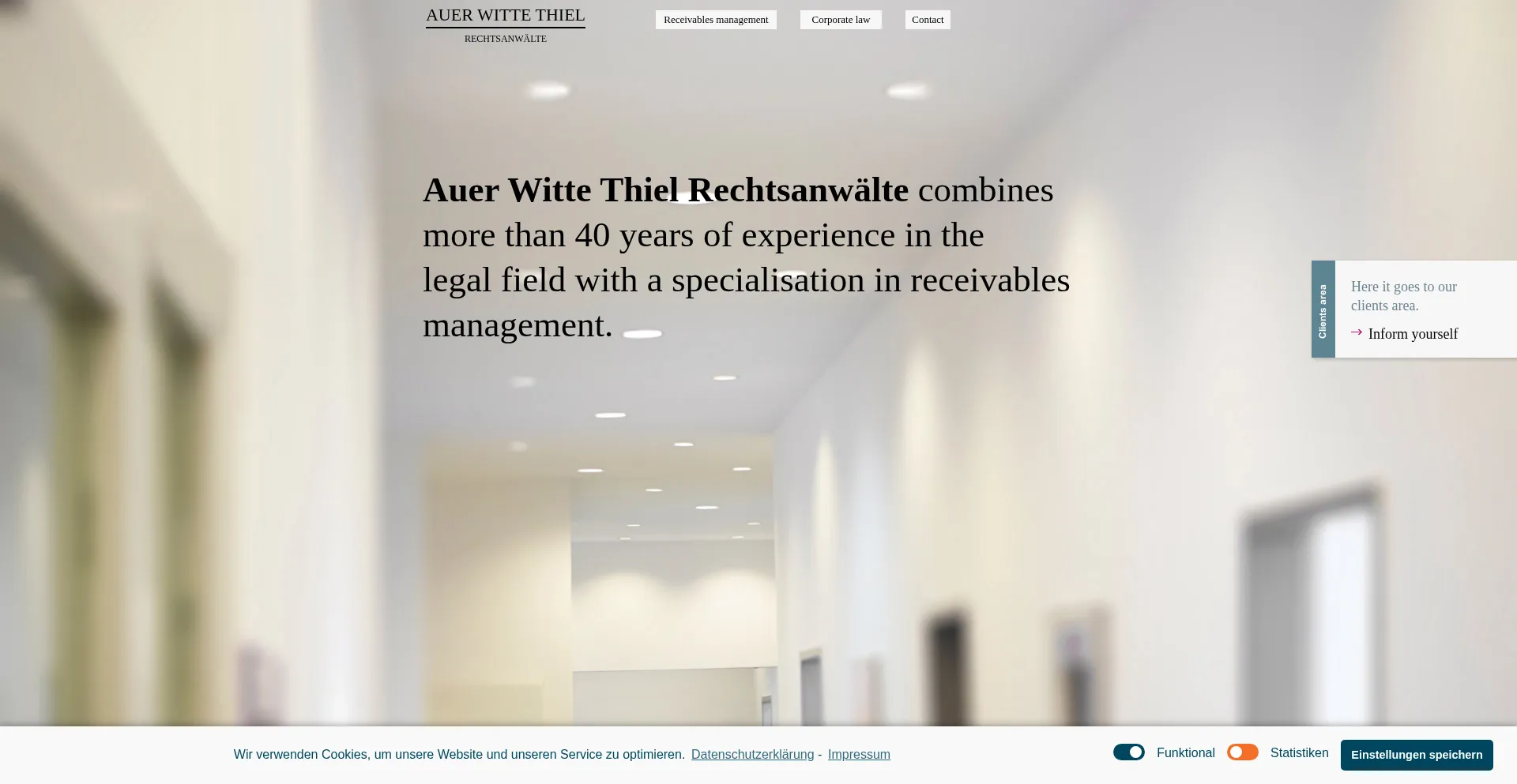 Website screenshot of Auerwittethiel.com
