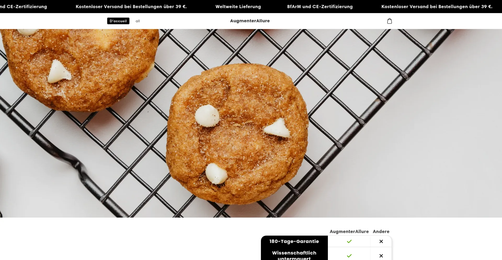 Website screenshot of Augmenterallure.com