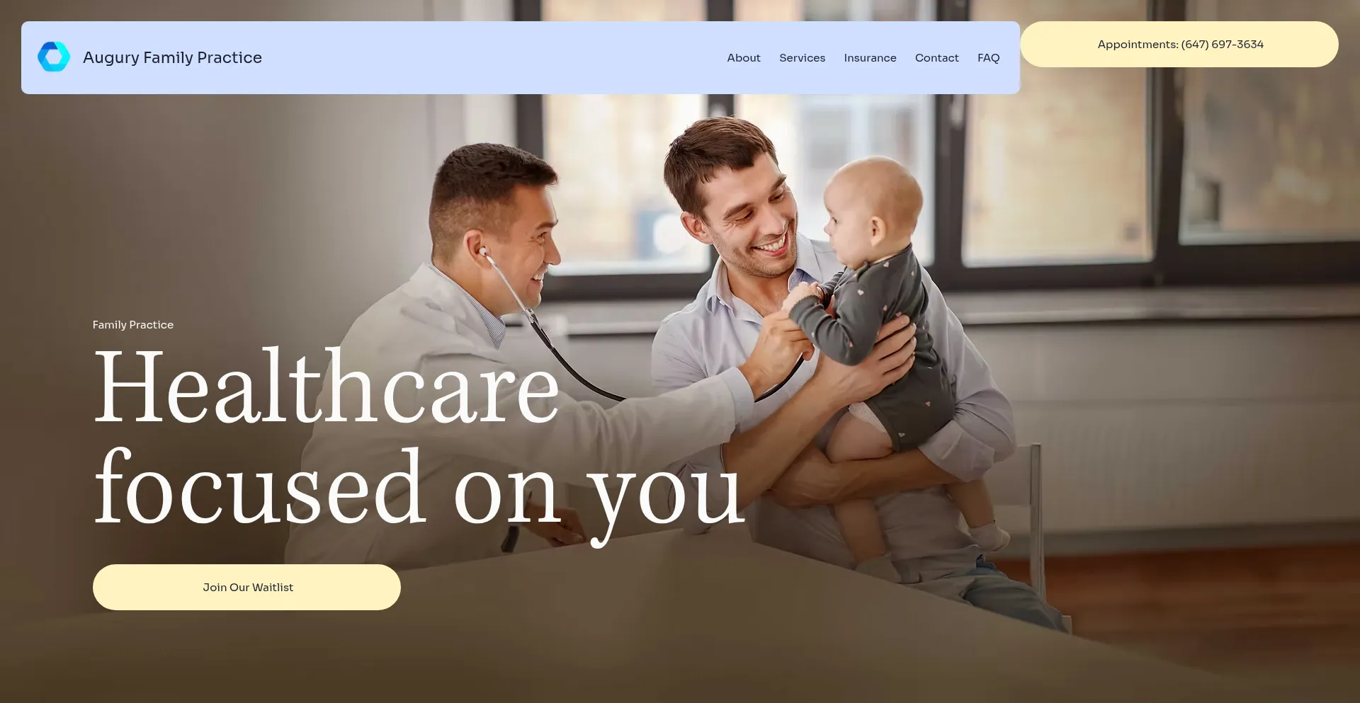Website screenshot of Auguryhealthnetwork.com