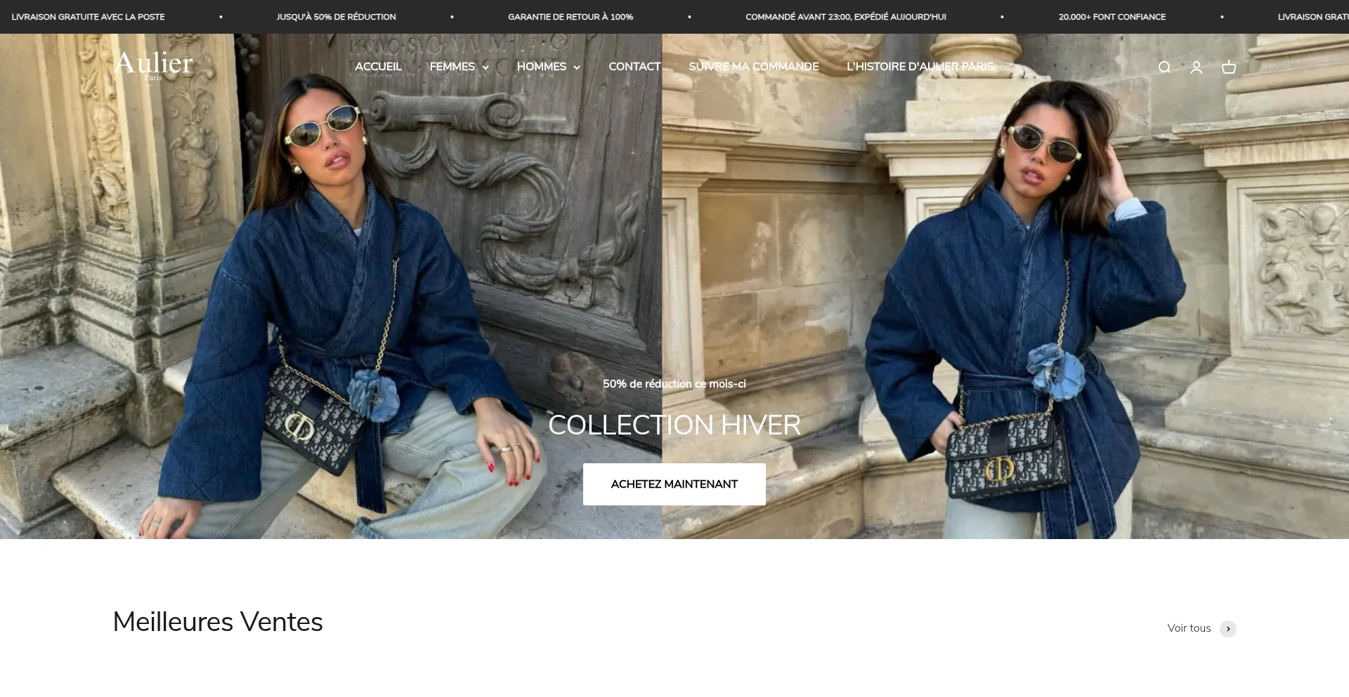 Website screenshot of Aulier-paris.fr