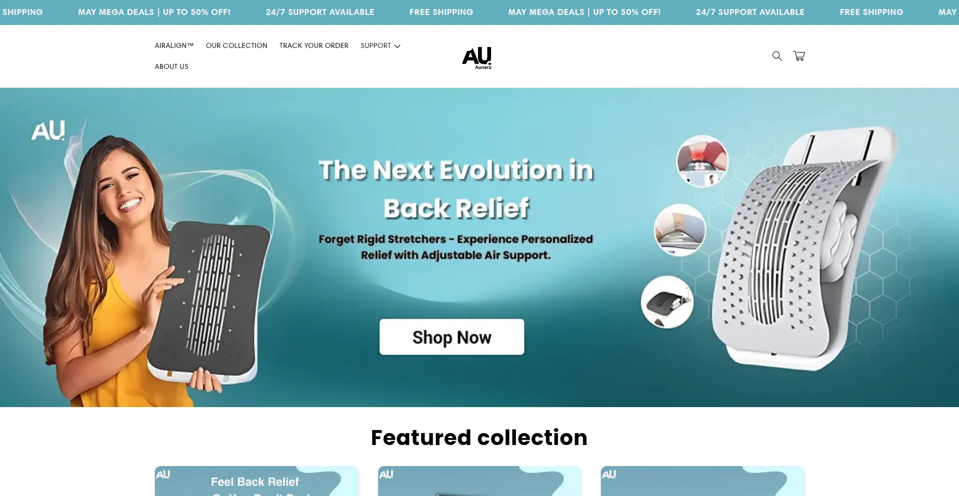 Website screenshot of Aunera.com