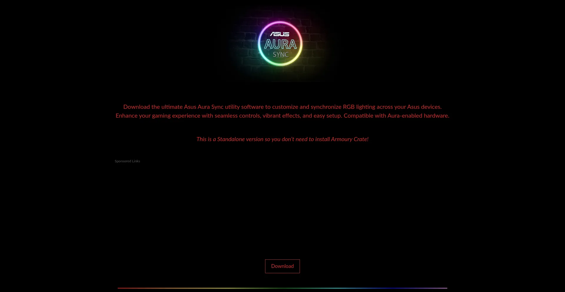 Website screenshot of Aurasync.net