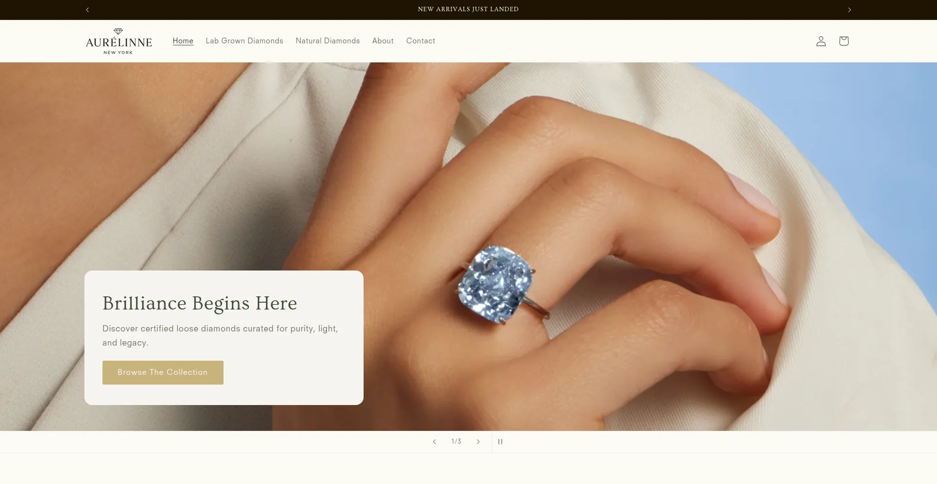 Website screenshot of Aurelinne.com