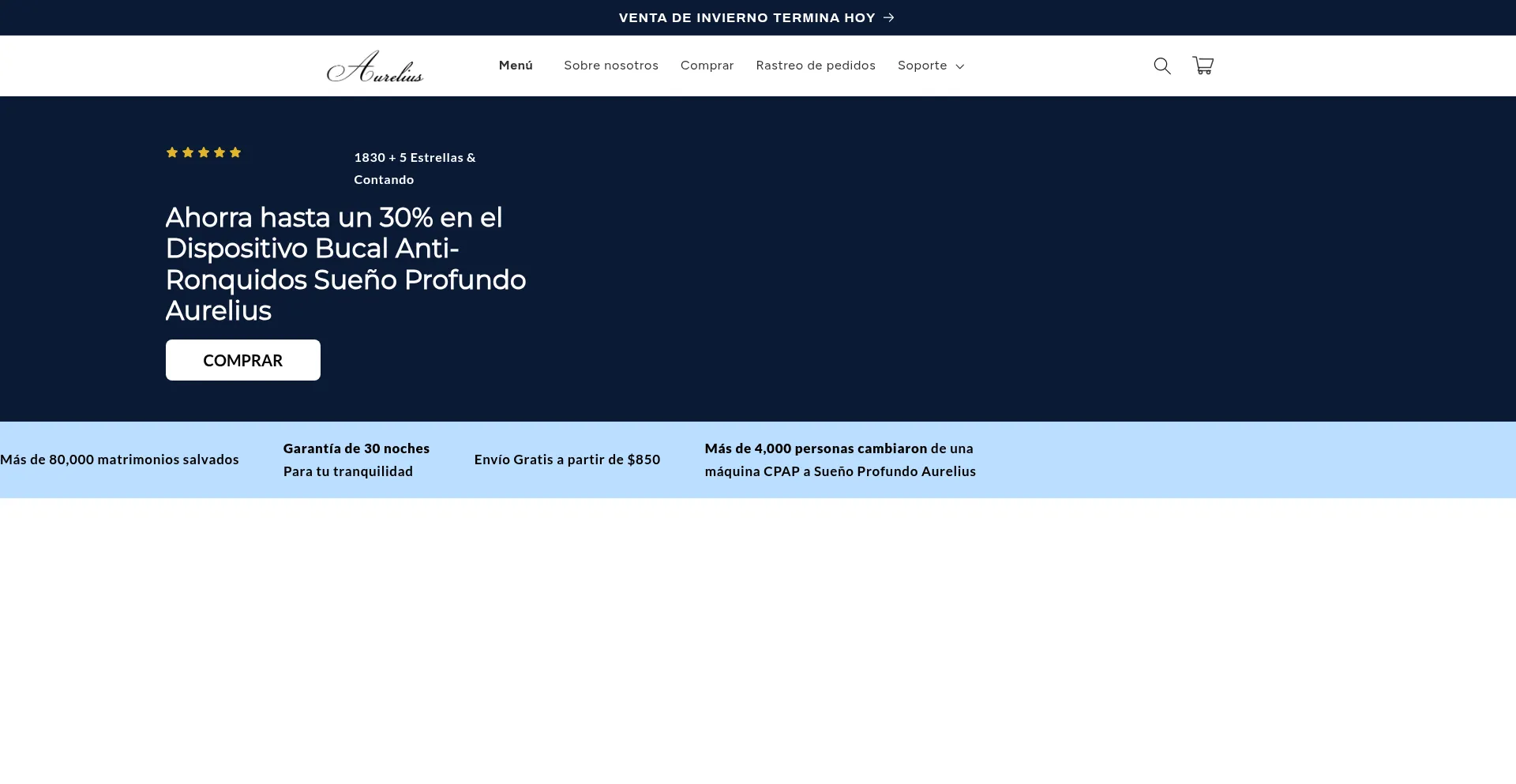 Website screenshot of Aurelius.mx
