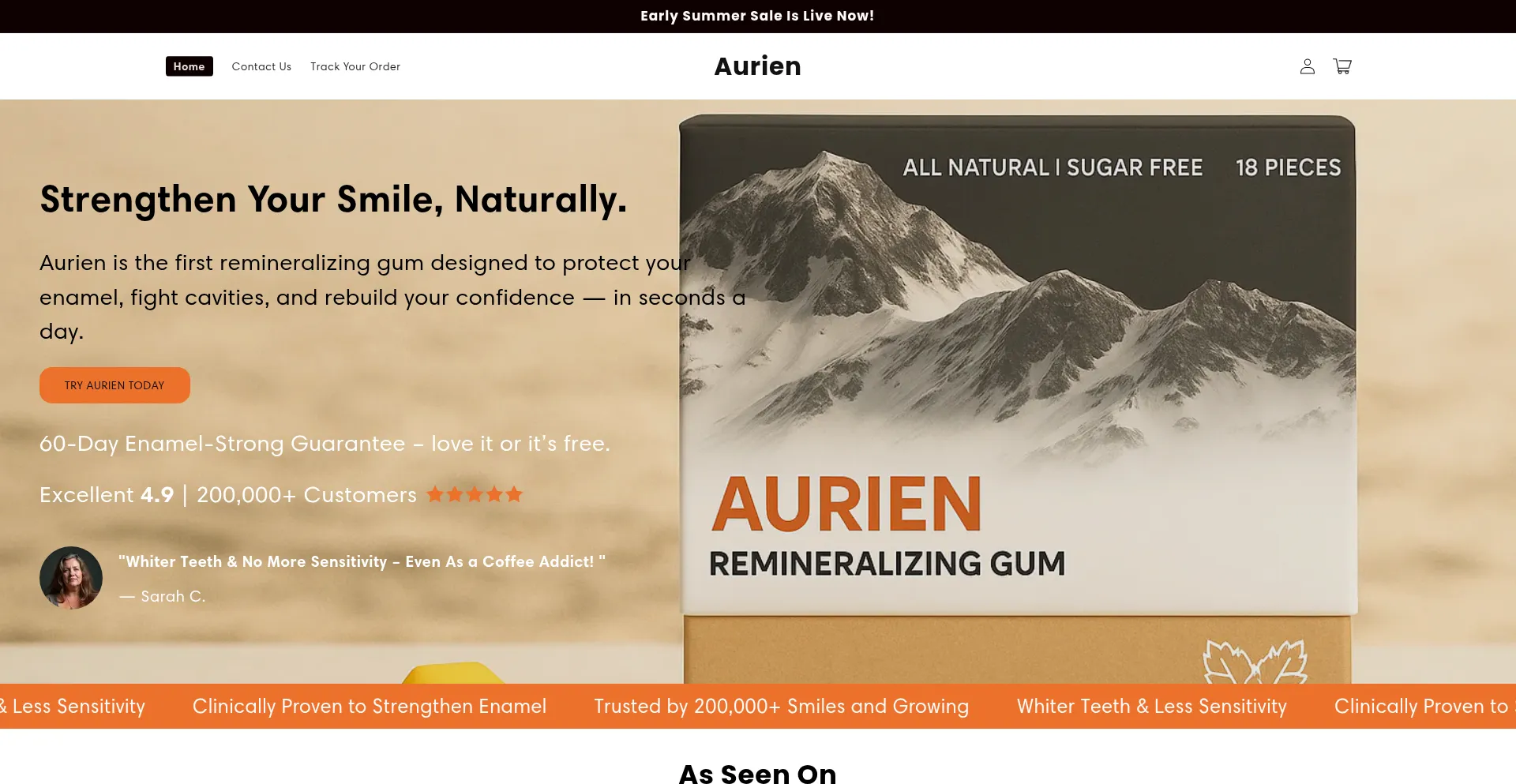 Website screenshot of Aurien.store