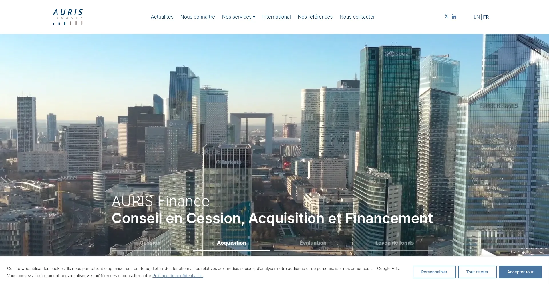 Website screenshot of Aurisfinance.fr