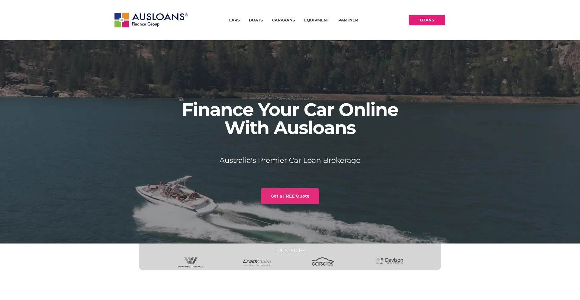 Website screenshot of Ausloans.com.au