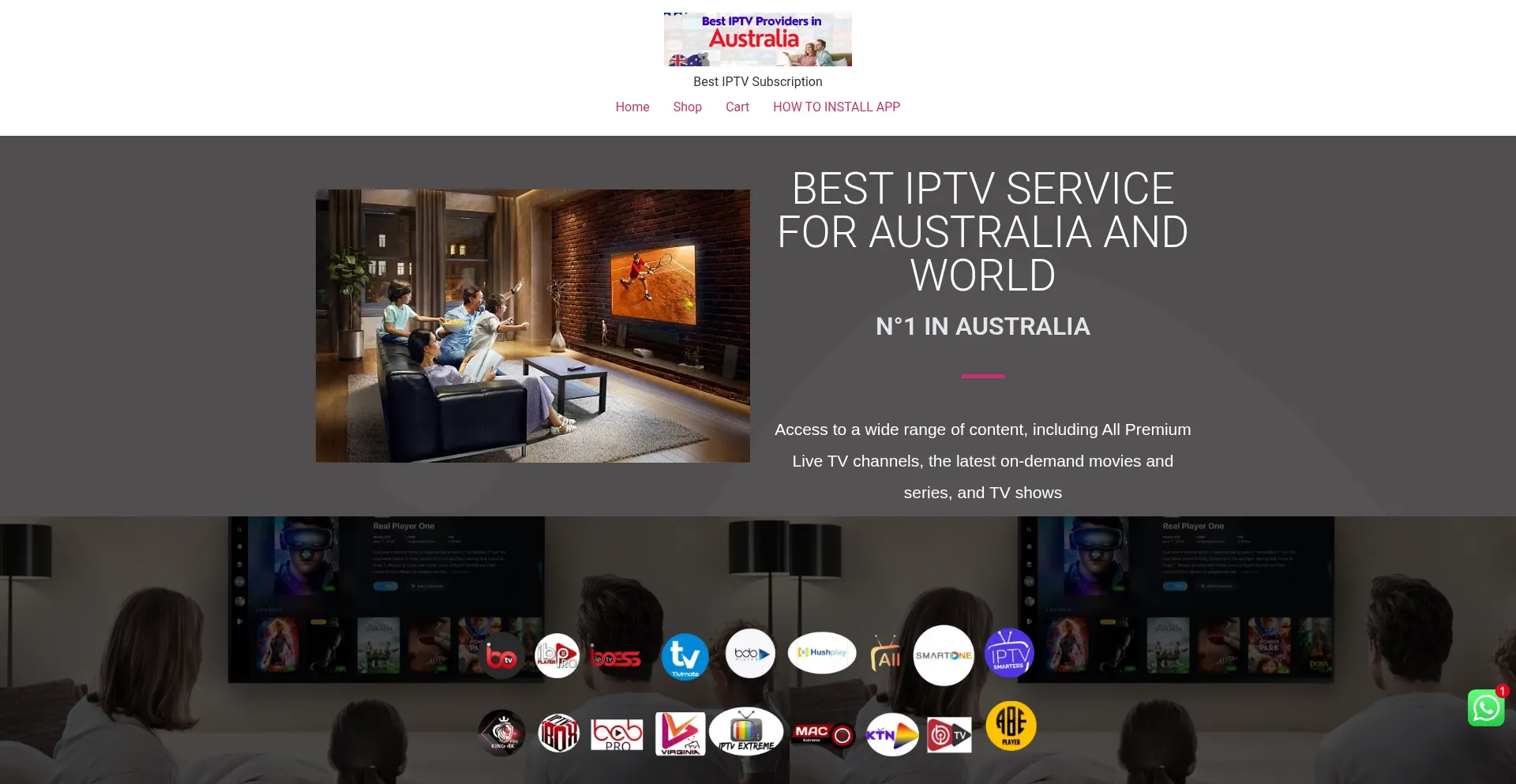 Website screenshot of Australian-iptv.com