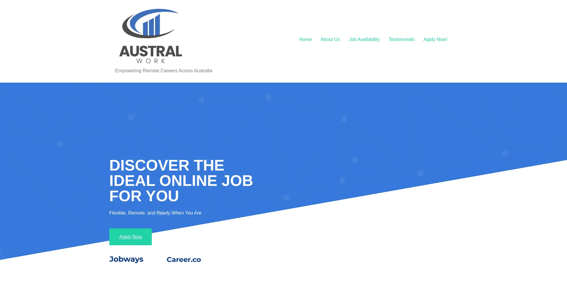 Website screenshot of Australwork.com