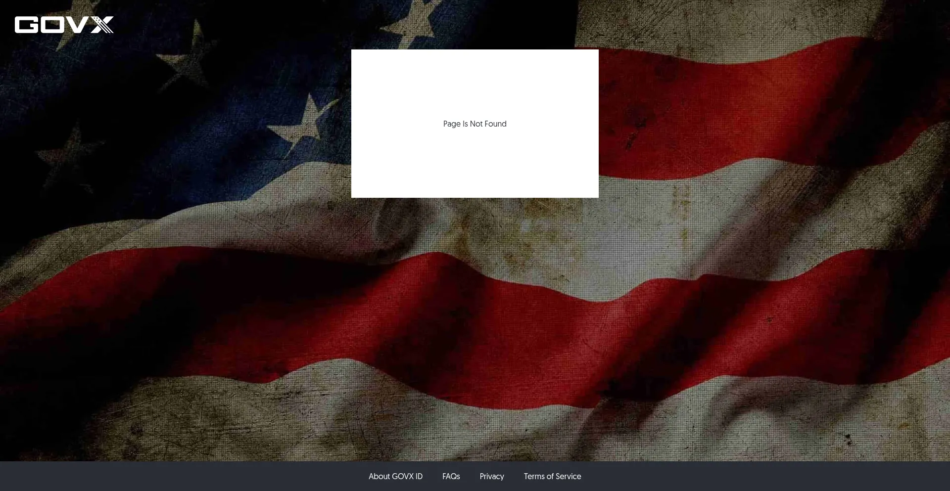 Website screenshot of Auth.govx.com