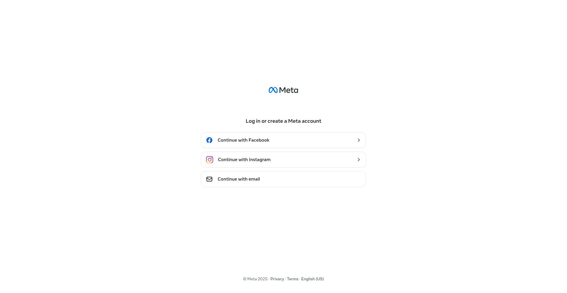 Auth.meta.com Screenshot
