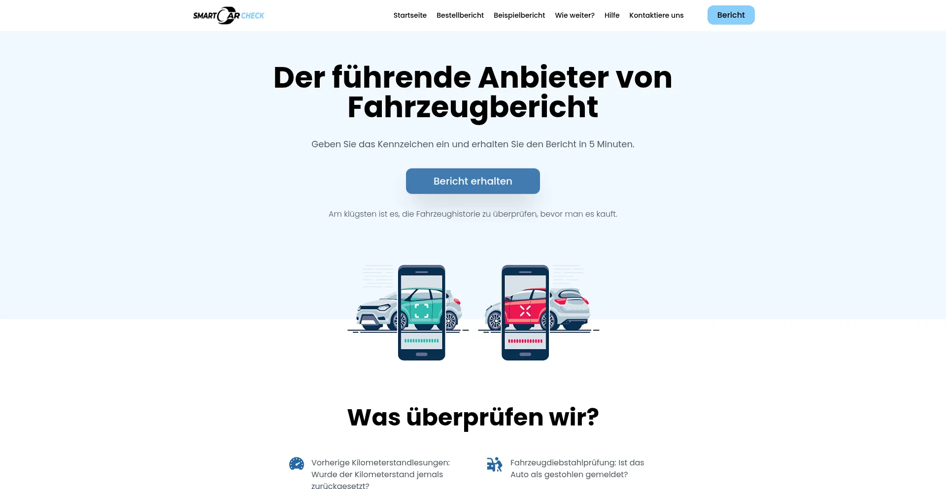 Website screenshot of Autodereport.com