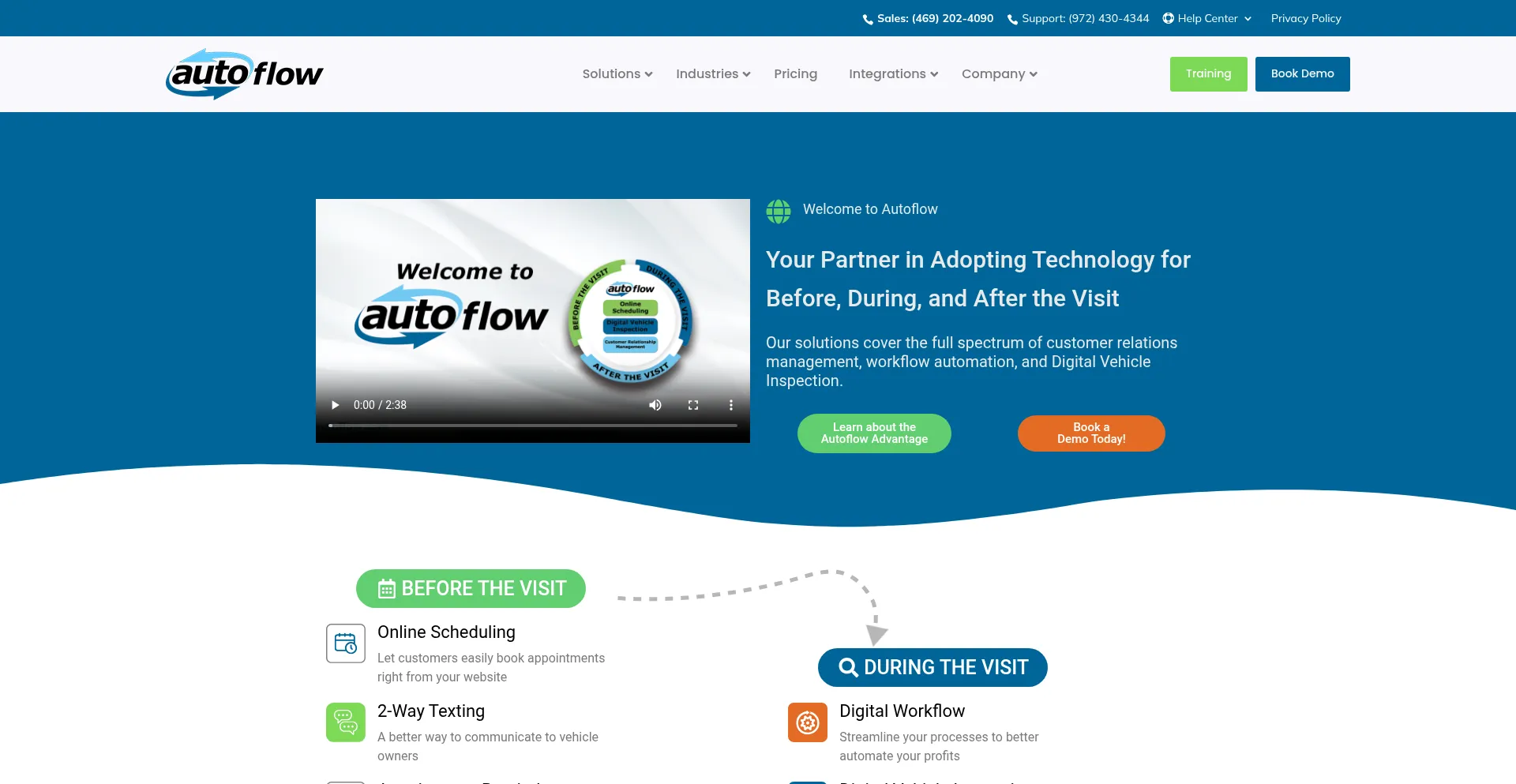 Website screenshot of Autoflow.com