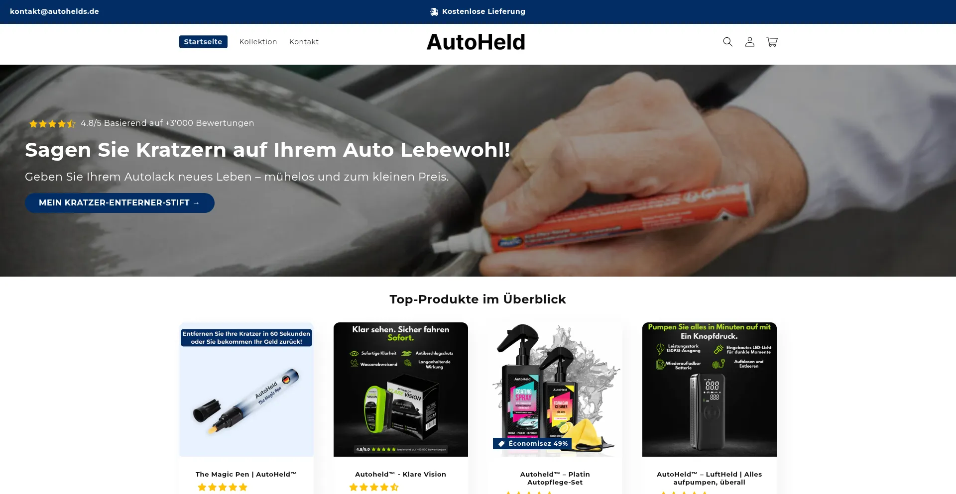 Website screenshot of Autohelds.de
