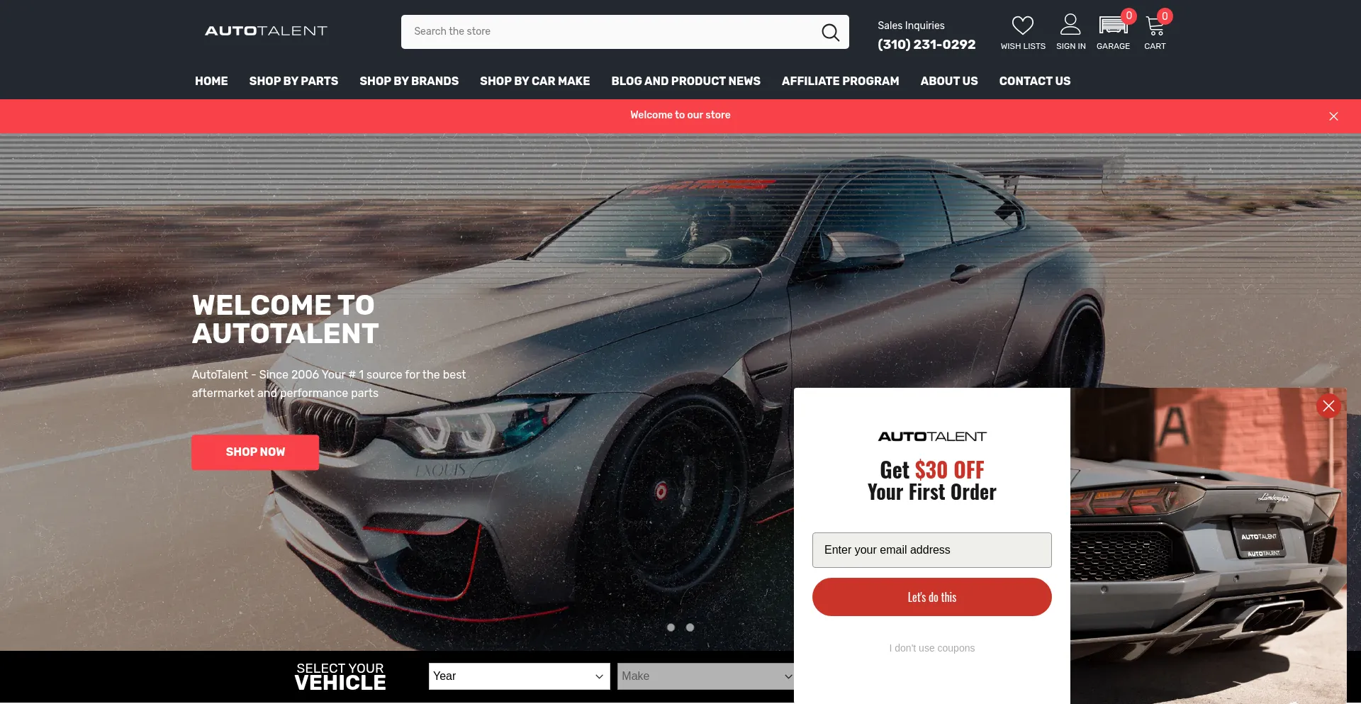 Website screenshot of Autotalent.com