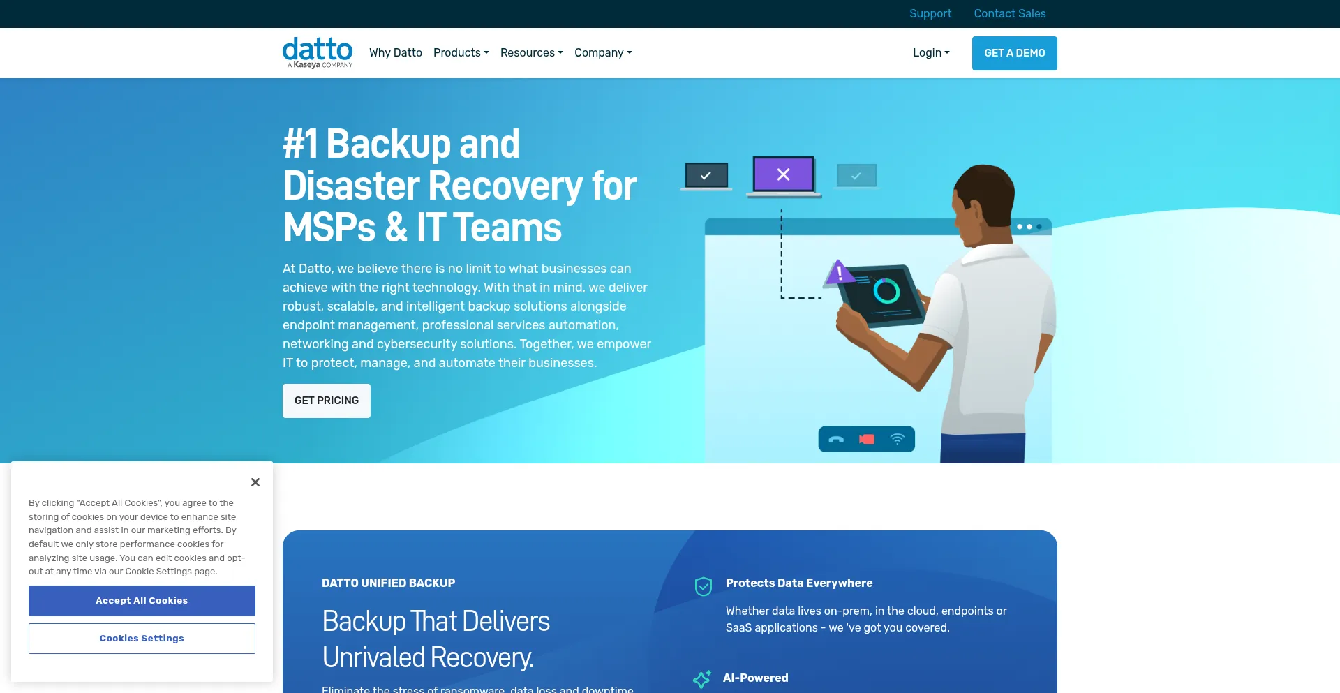Website screenshot of Autotask.com