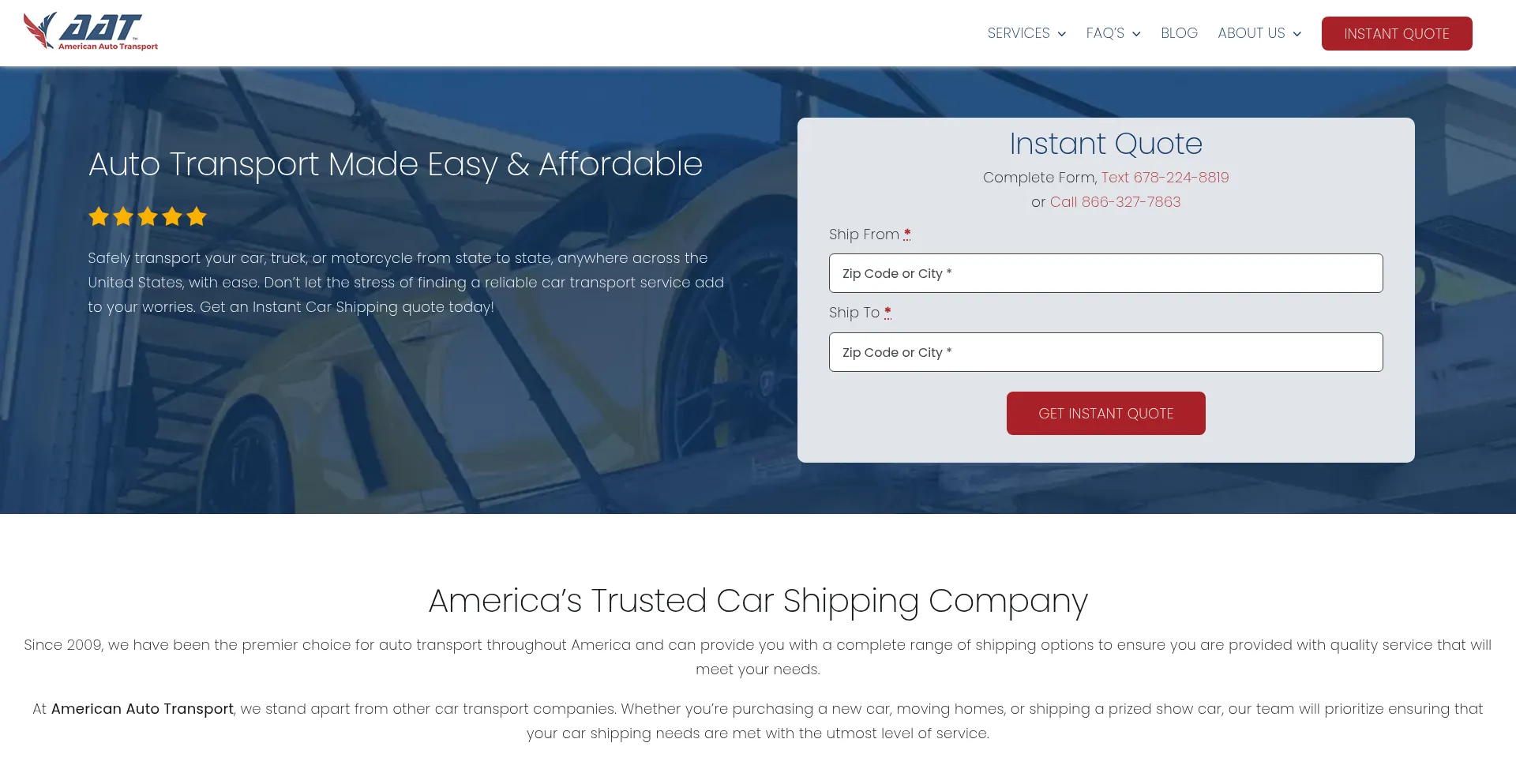 Website screenshot of Autotransportaat.com
