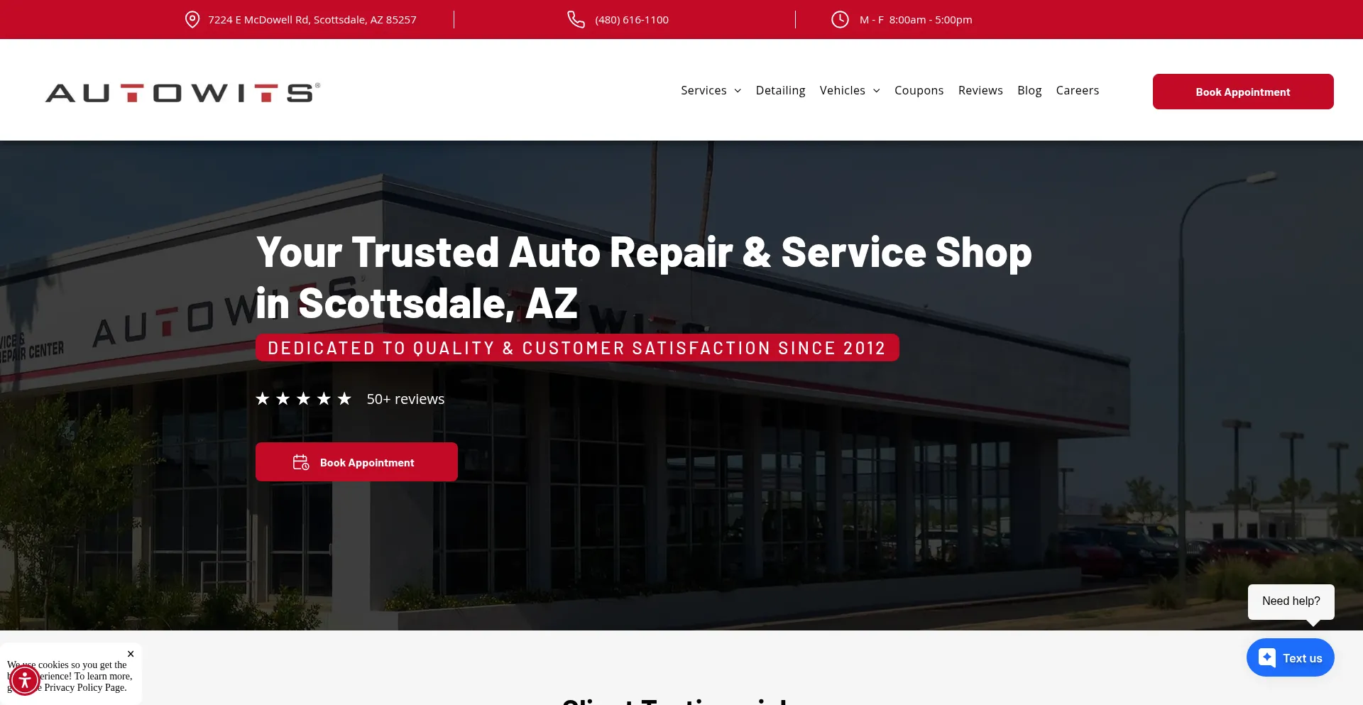 Website screenshot of Autowits.com