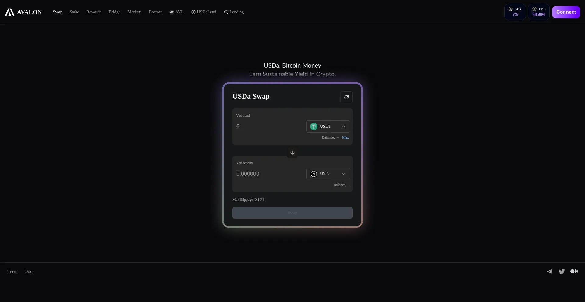 Website screenshot of Avaalonfinance.xyz