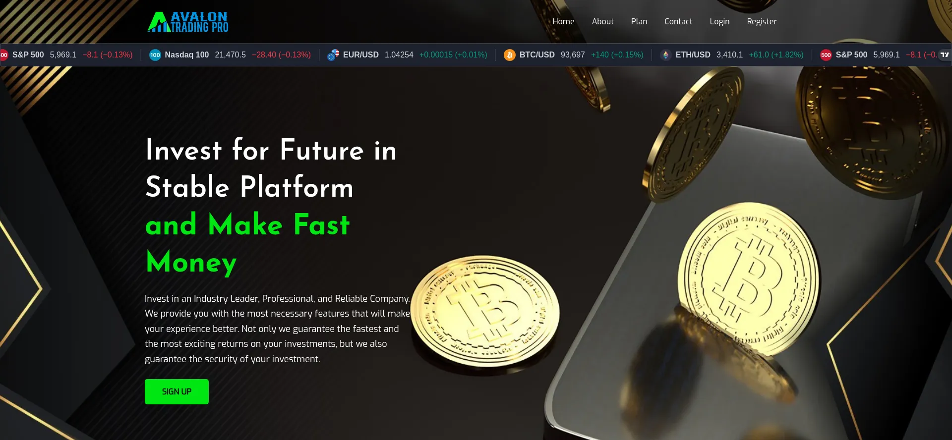 Website screenshot of Avalontrdpro.com