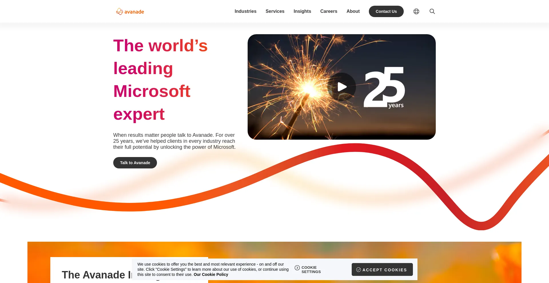 Website screenshot of Avanade.com